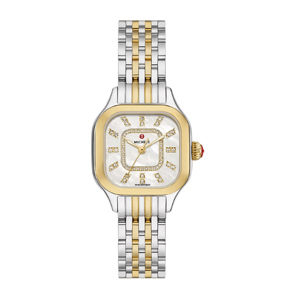 Michele Meggie Two-Tone 18K Gold Plated Diamond Dial Watch - MWW33B000009