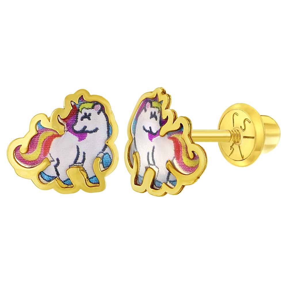 HAND PAINTED RAINBOW ENAMEL UNICORN