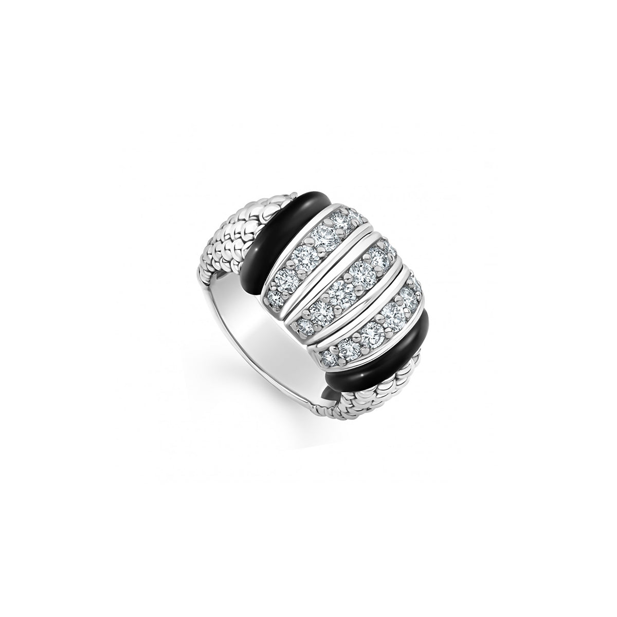 Lagos Black Caviar Diamond Ring- 02-80731