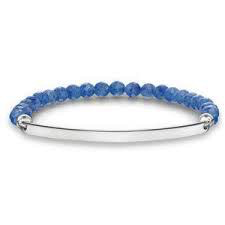 Glam Love Bridge Dumortierite Stones Bracelet (Silver/Blue)