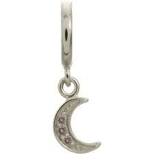 Smokey Moon Shine Drop Charm (Silver/Grey)