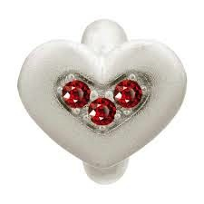 Garnet Triple Love Charm (Silver/Red)