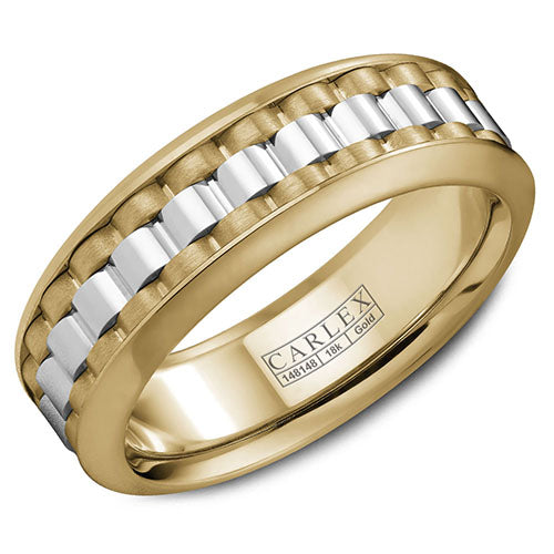 Carlex G3 18k Two Tone Gold Men's Wedding Band - CX3-0020WYY
