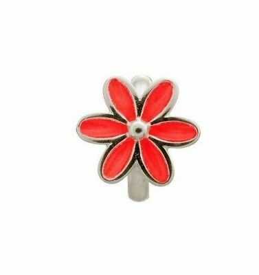 Red Flower Charm (Silver/Red)