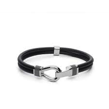 Clint Leather Bracelet (Black)