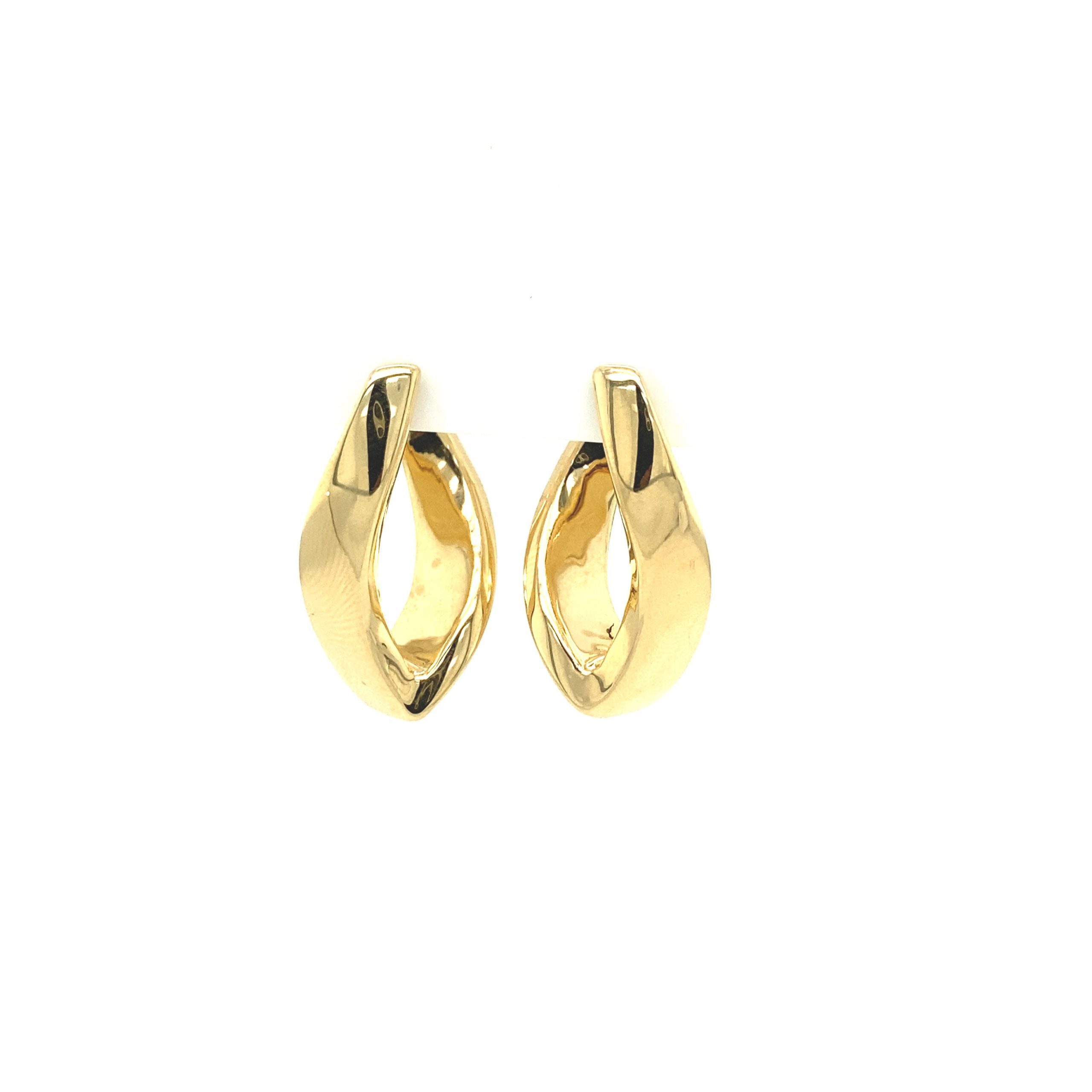 14K Gold Twist Earring Hoops
