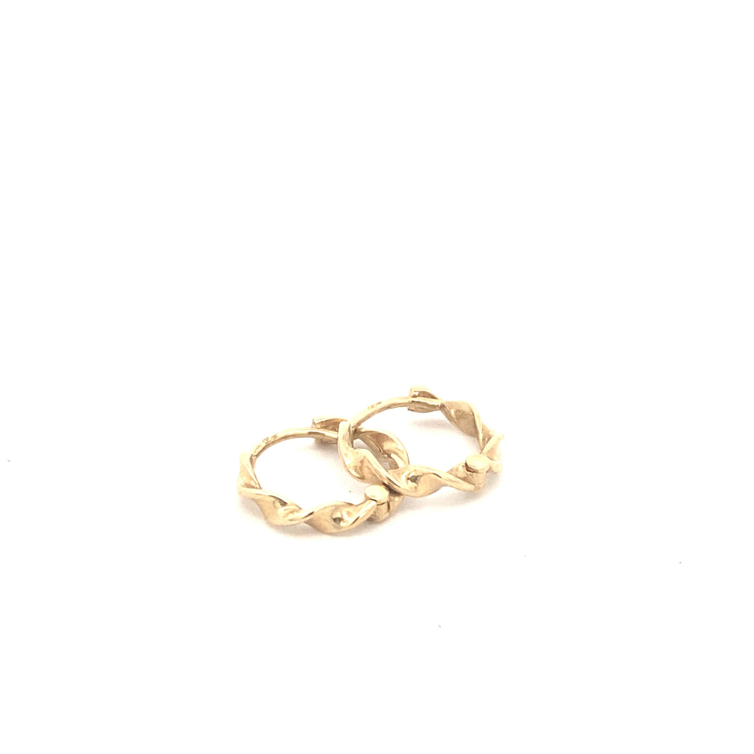 14K Gold Small Hoops Twist Earrings