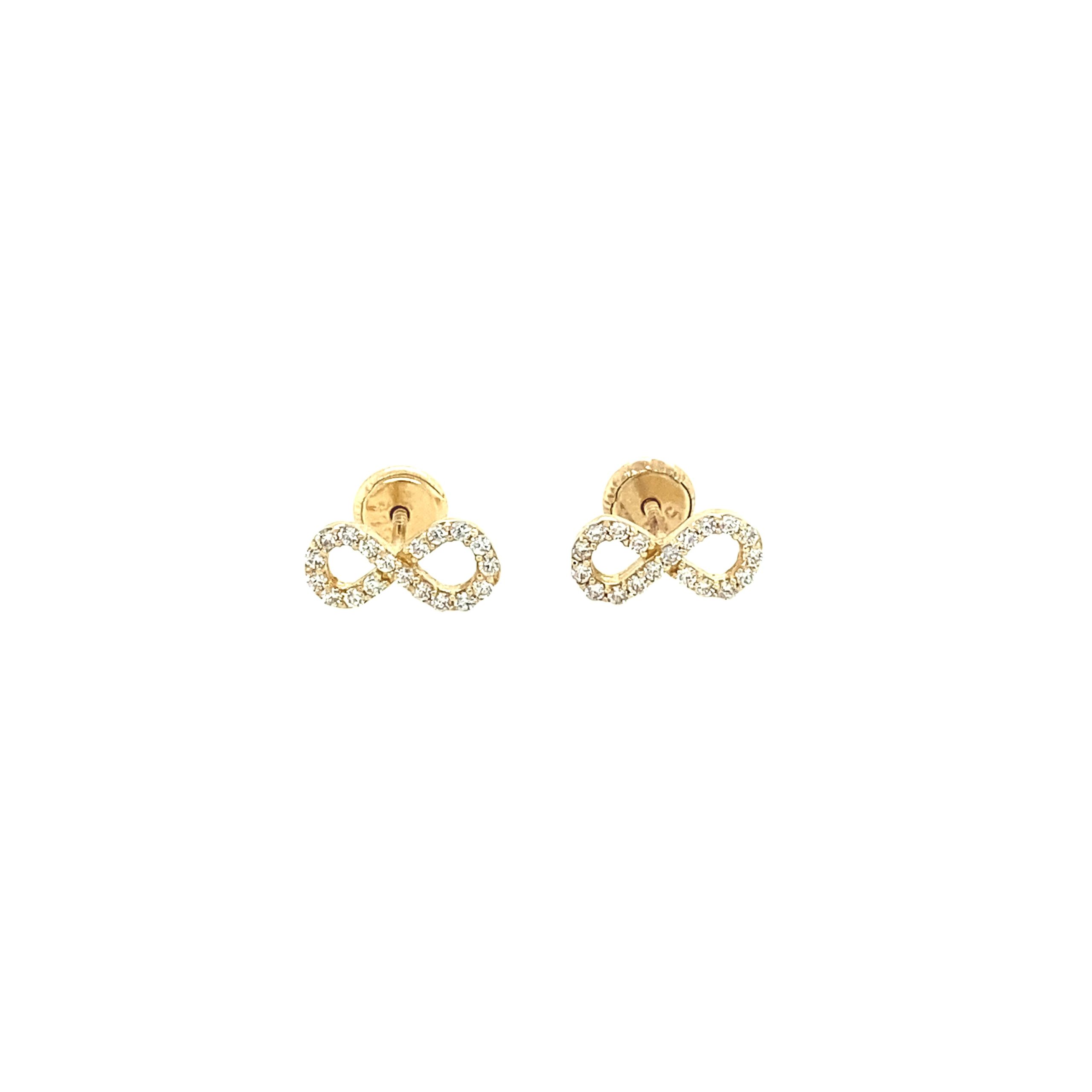 14K Gold Infinity Cz Earrings