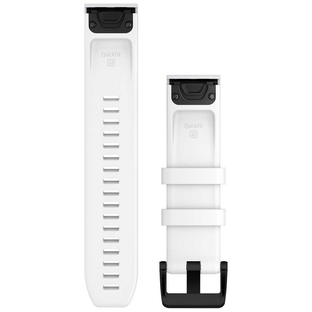Quickfit 22 watch Band White with Black S/S Hardware