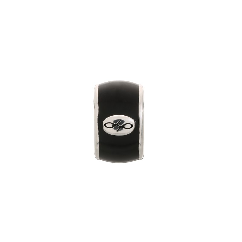 Black Enamel Charm (Silver/Black)