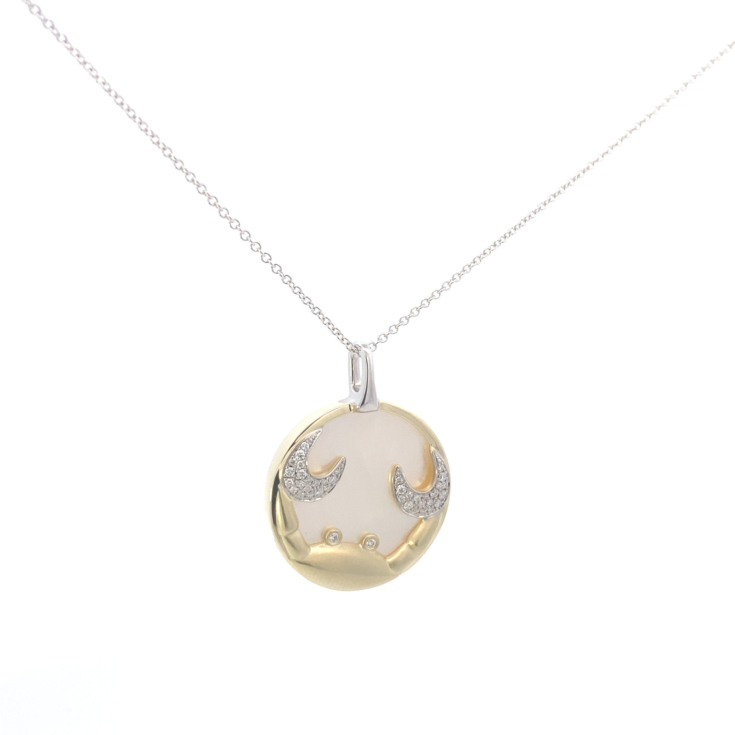 Zeghani 14K Diamond Zodiac Sign Constellation Pendant - Cancer