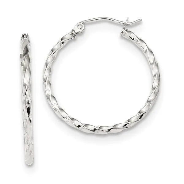 25 x 2 mm Twisted Hoop Earrings in 10 Karat