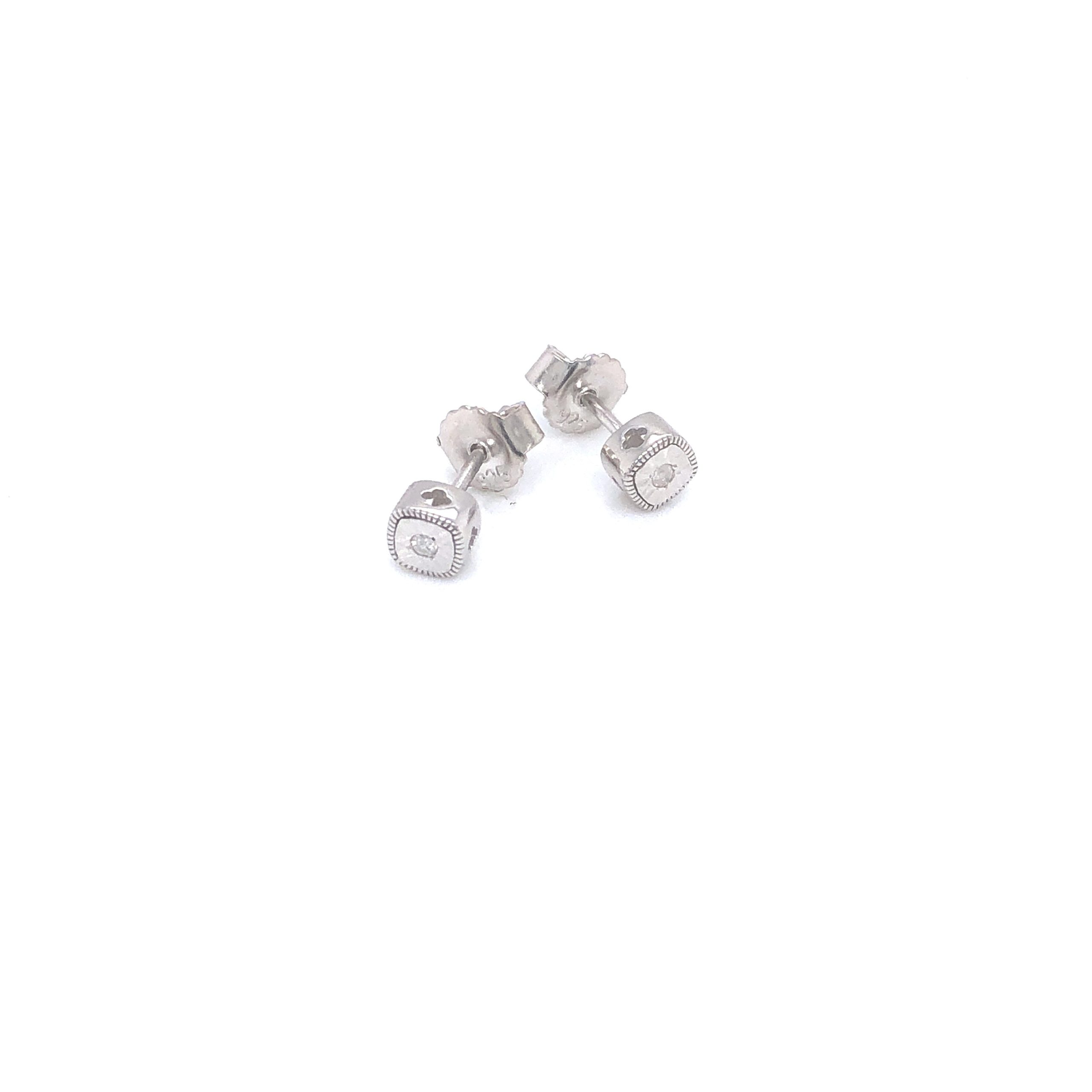 Diamond Cut Sterling Silver Stud Earrings