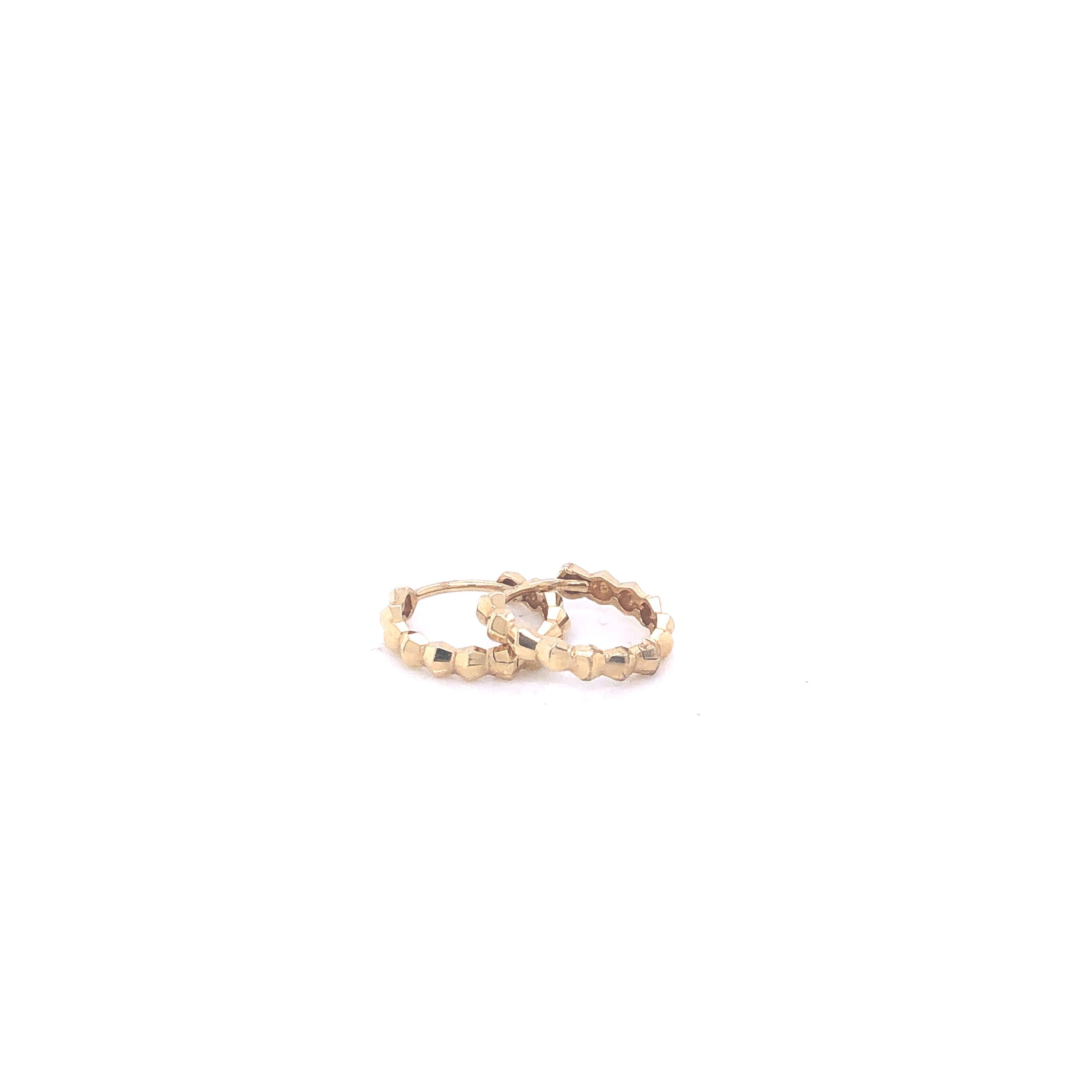 Faceted 14k Gold Huggies