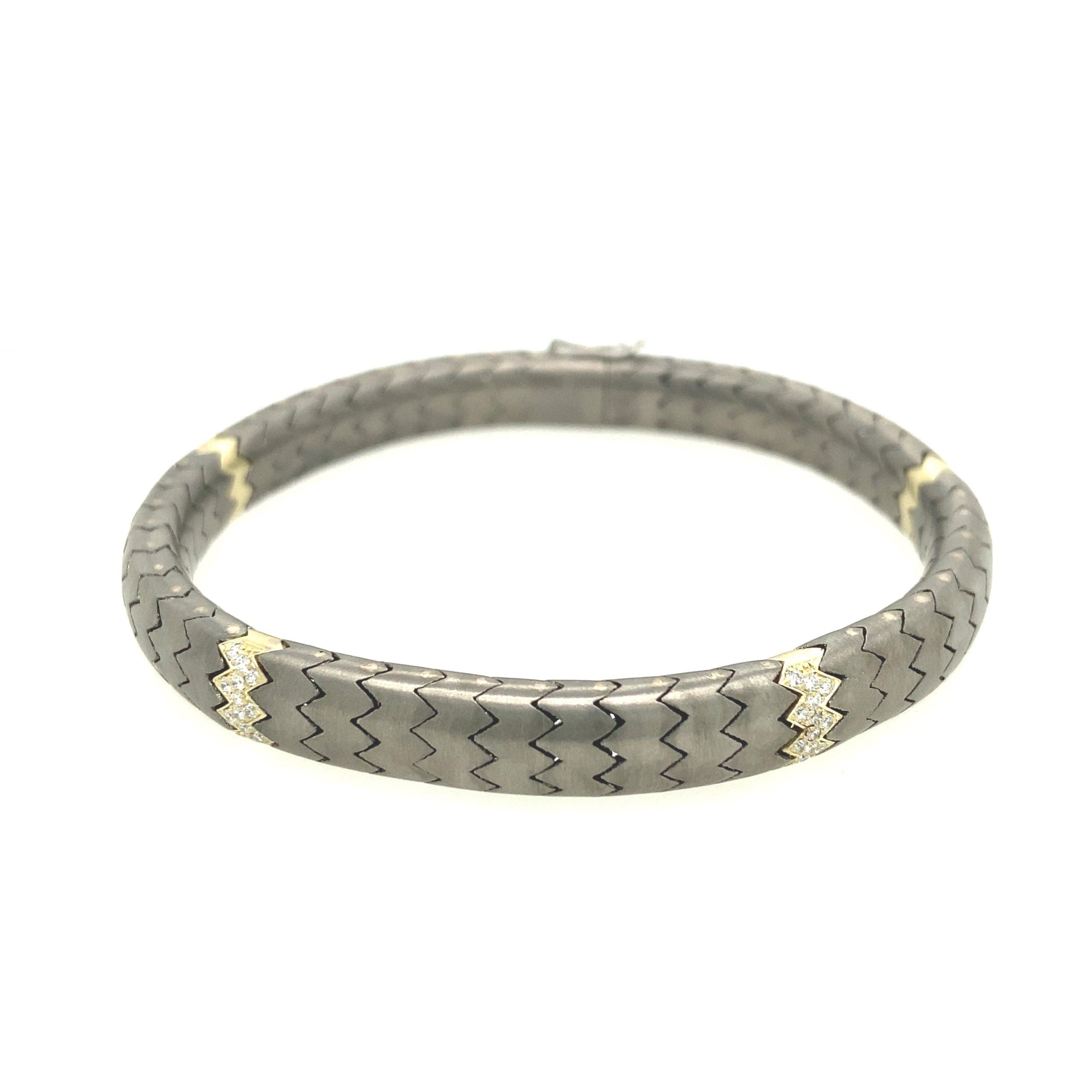 Simon G 14K/Titanium ZigZag Gent Bracelet