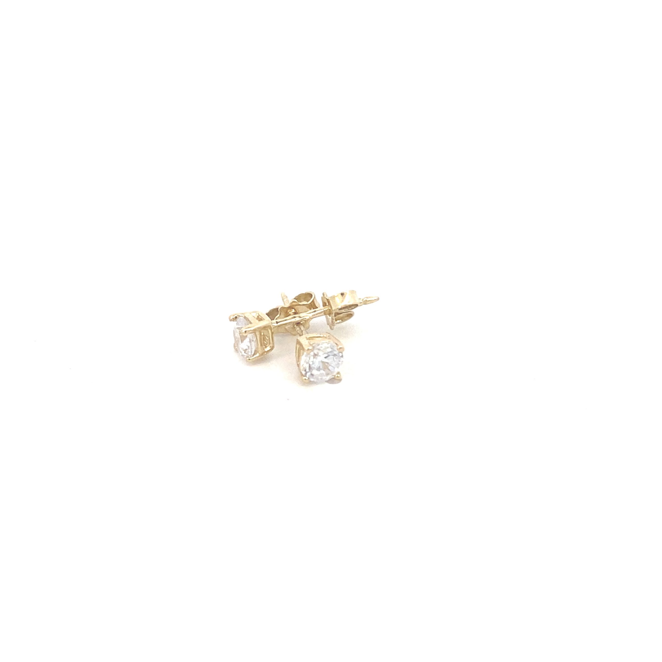14K Gold Stud Cz