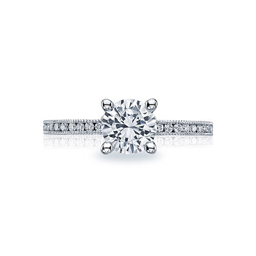 Tacori Platinum Sculpted Crescent Straight Engagement Ring - 44-15rd65