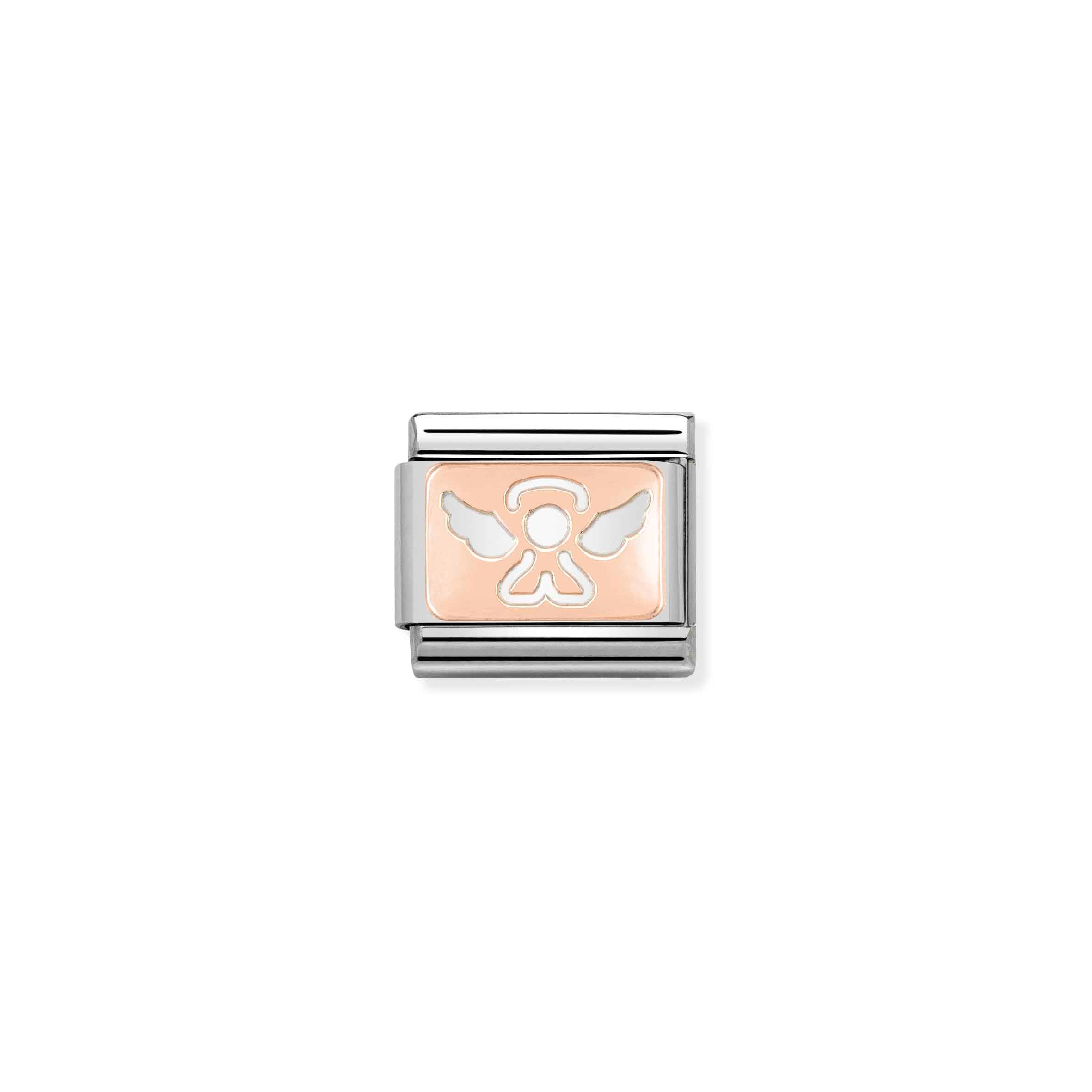 Charm, Composable Link, Rose Gold Plate Angel