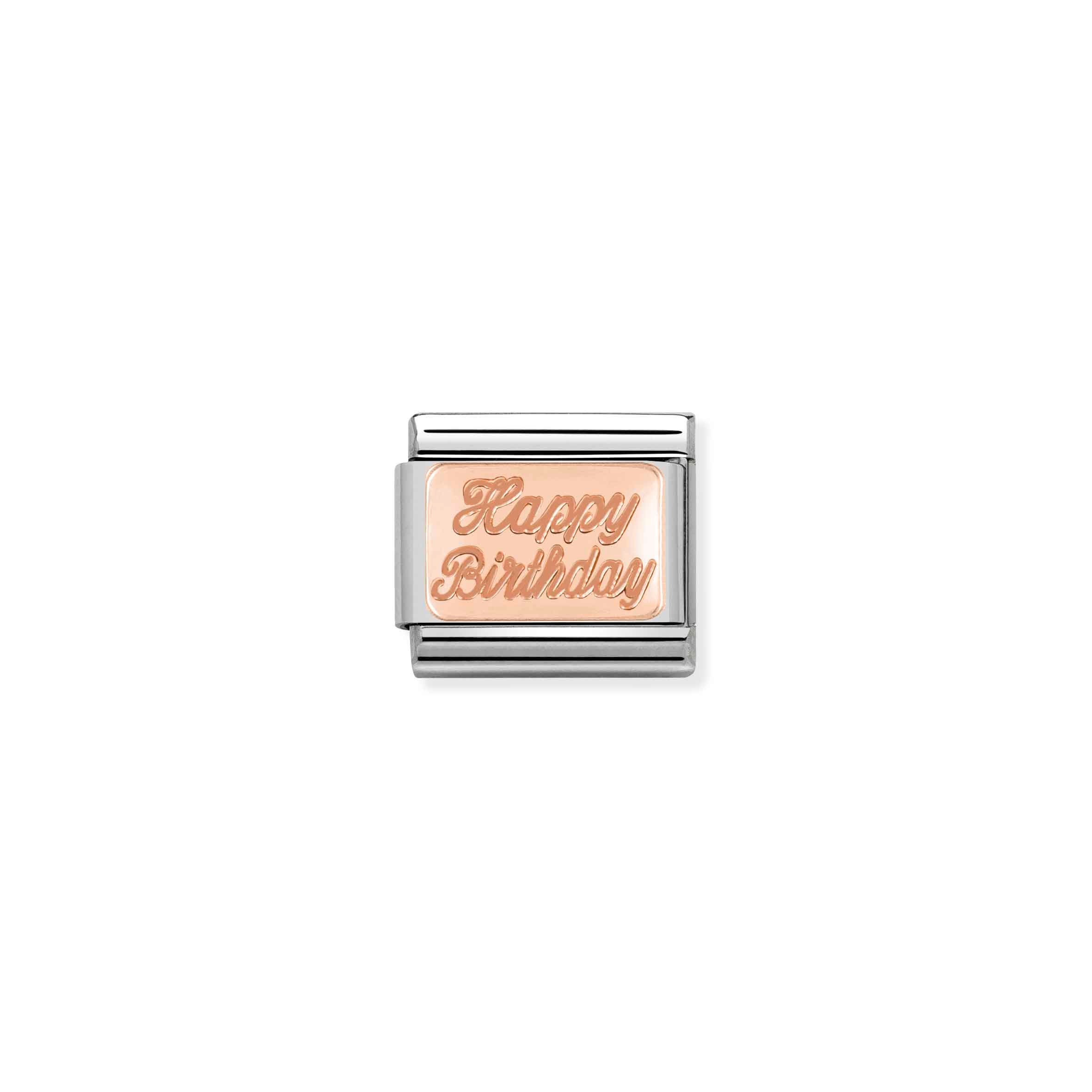 Charm, Composable Link, bonded rose gold Birthday