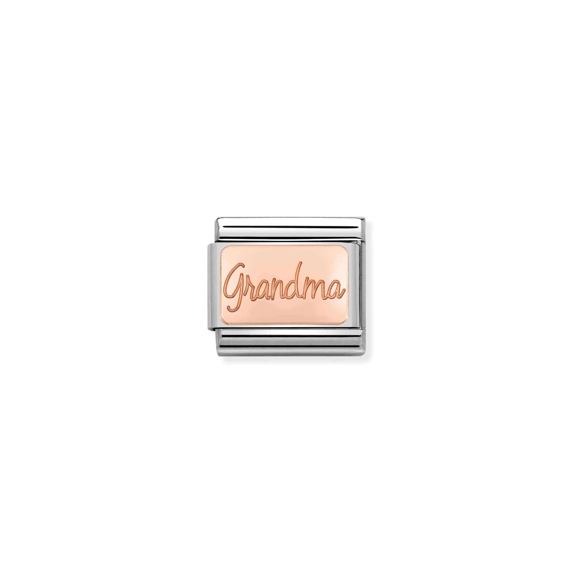 Charm, Composable Link, Grandma writing in Rose Gold