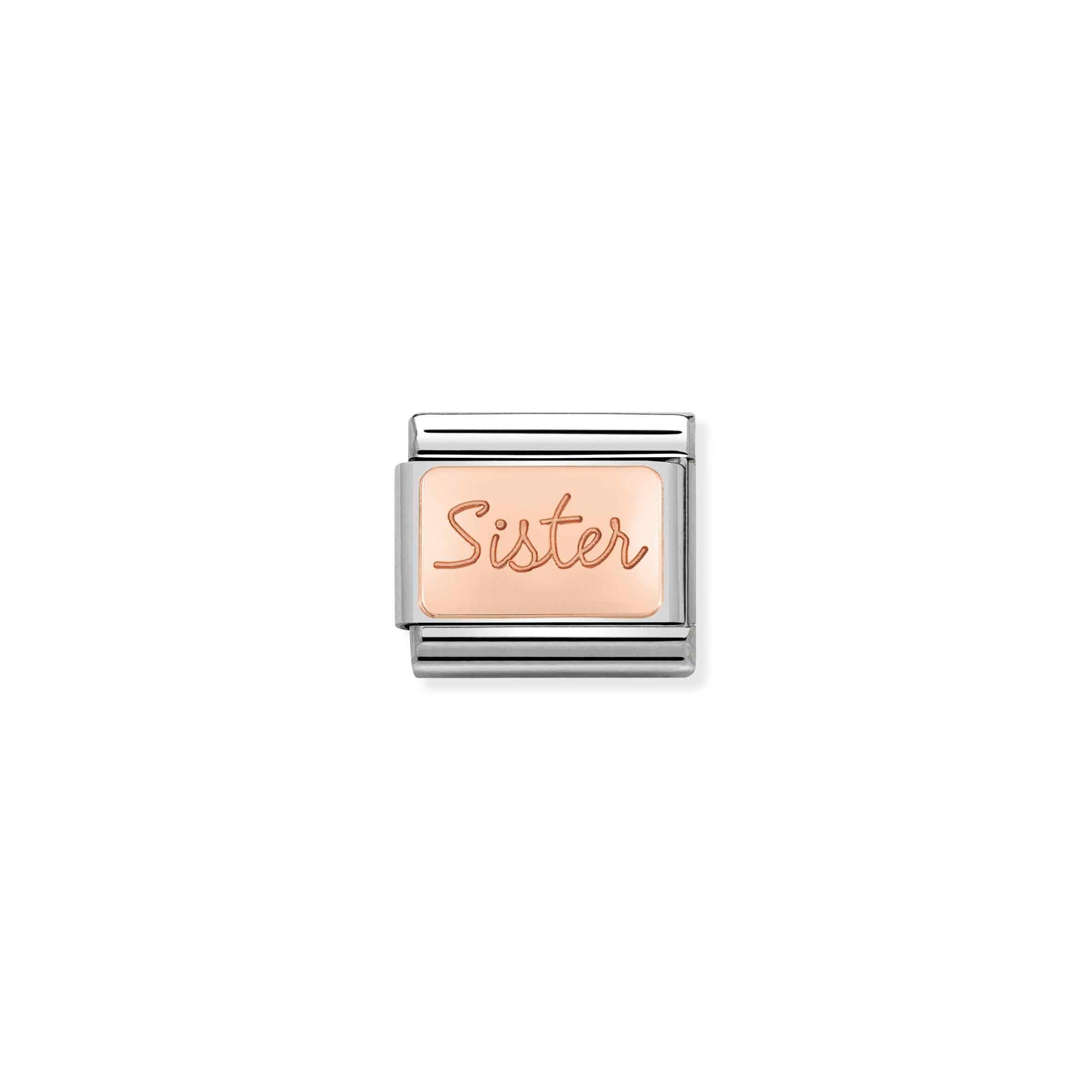 Charm, Composable Link, Sister in Rose Gold