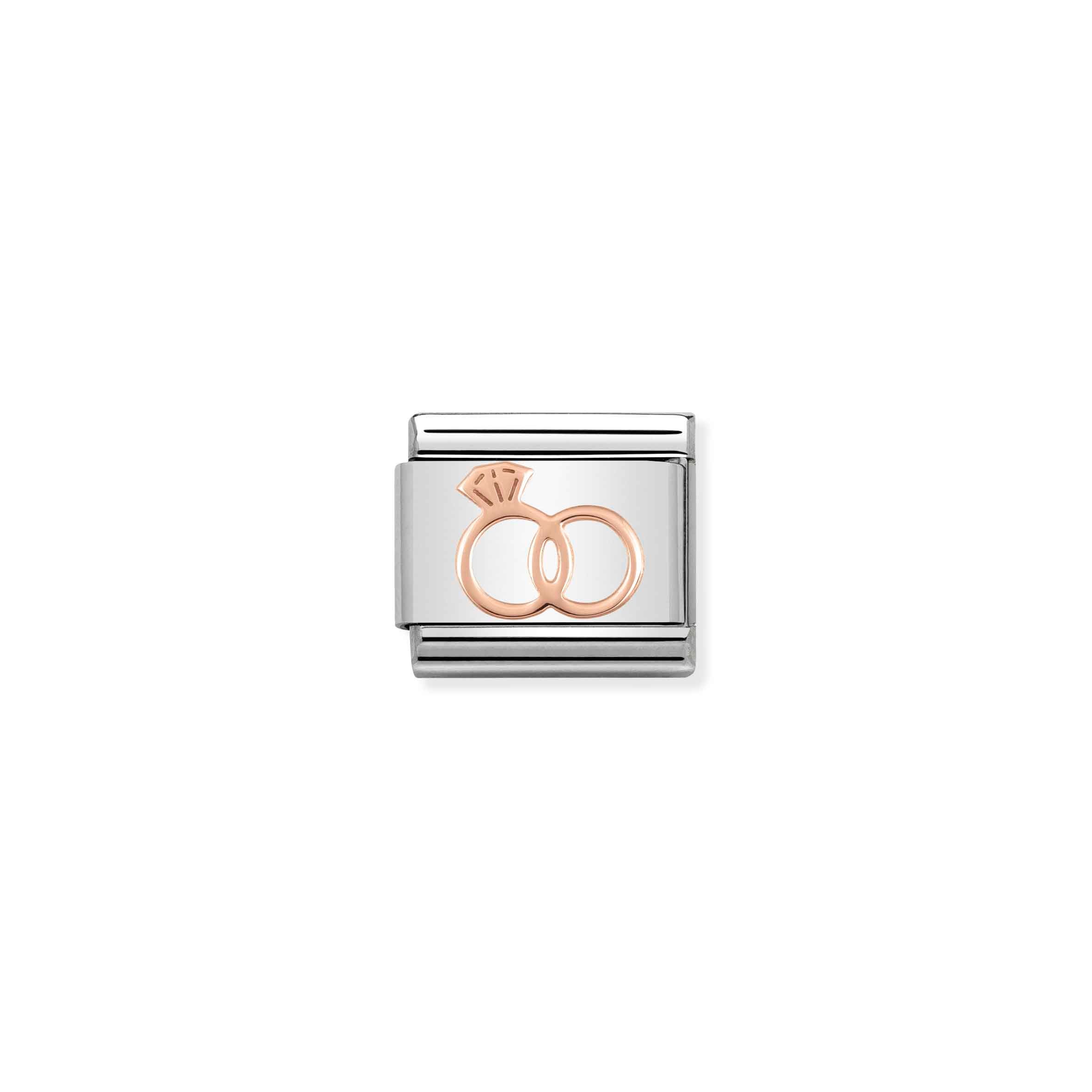 Charm, Composable Link, Rose Gold Wedding Rings