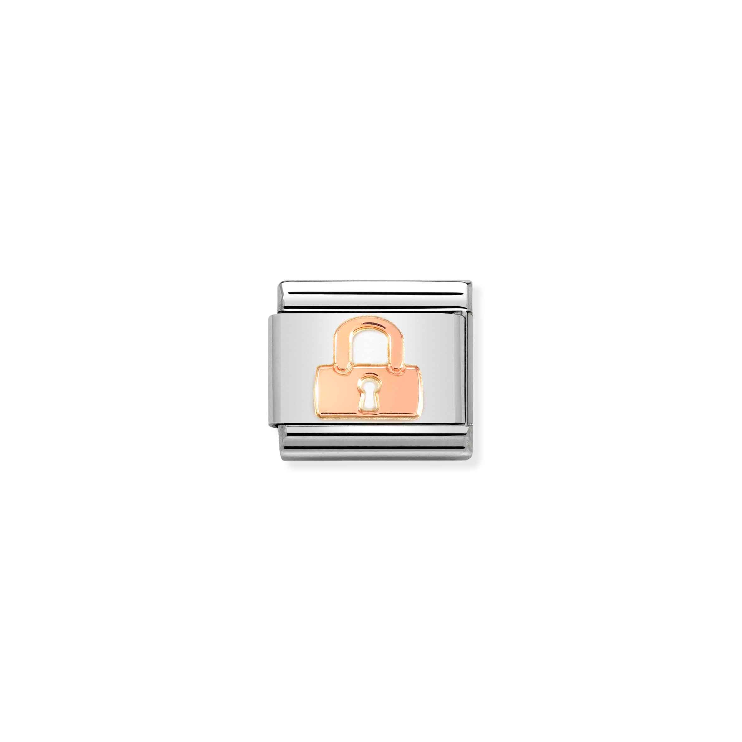 Charm, Composable Link, rose gold Padlock