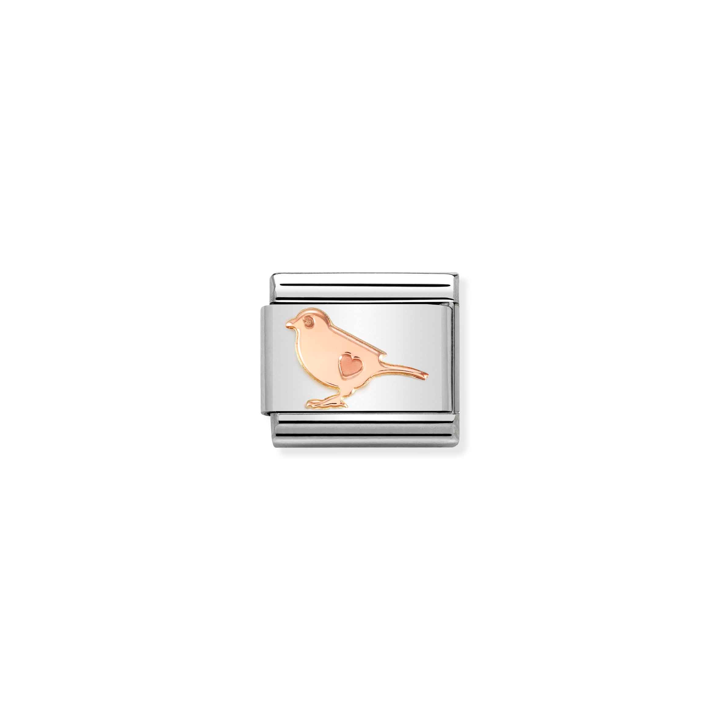 Charm, Composable Link, rose gold Bird