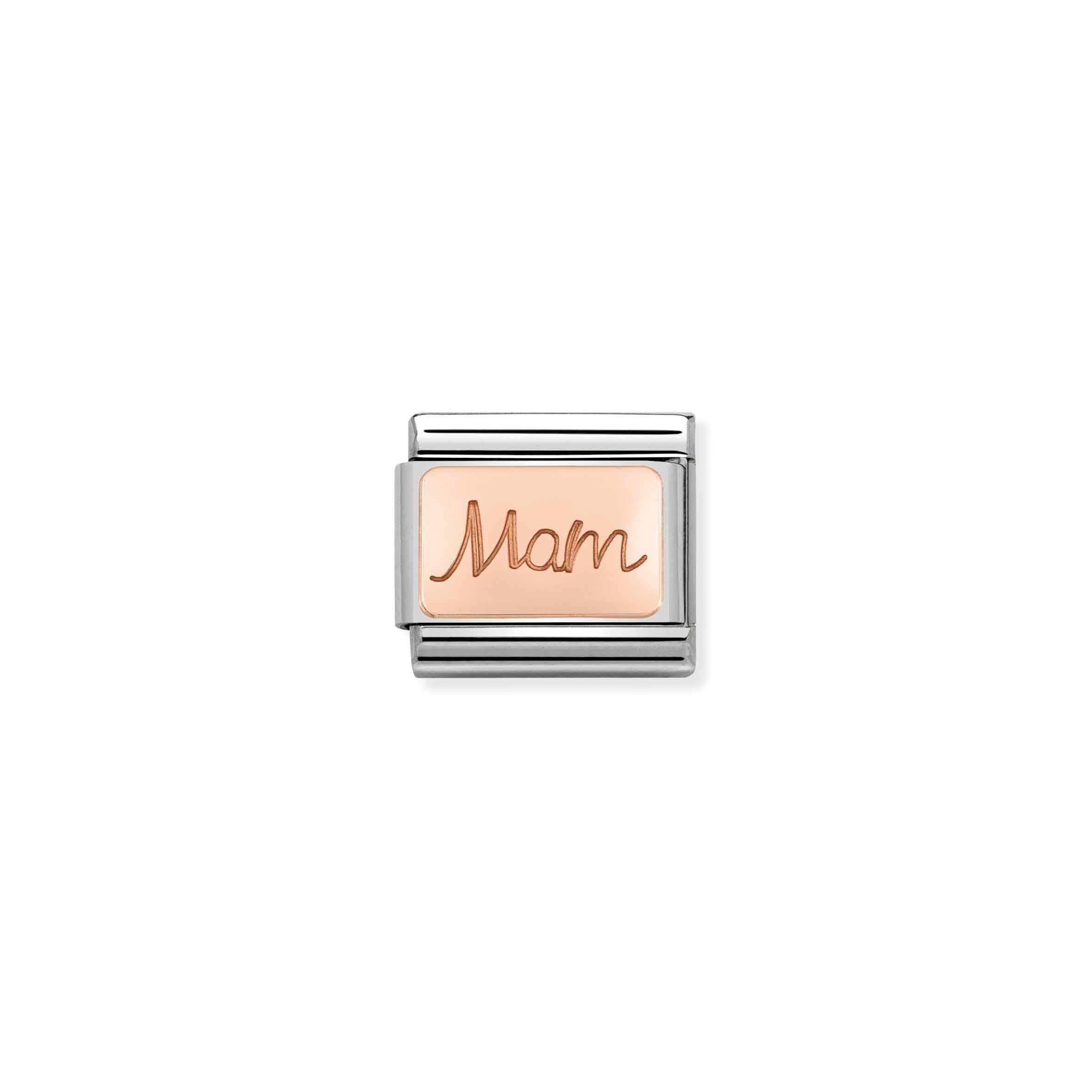 Charm, Composable Link, Mamma in Rose Gold