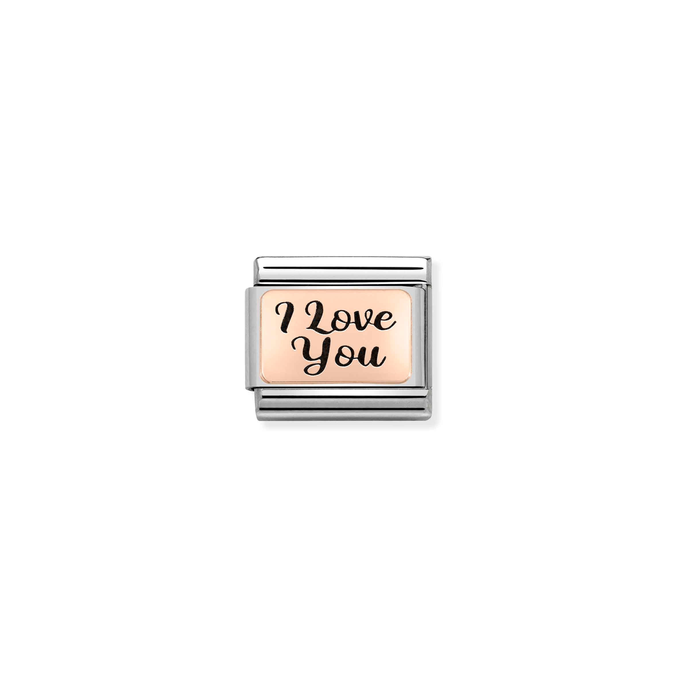 Charm, Composable Link, I LOVE YOU, rose gold
