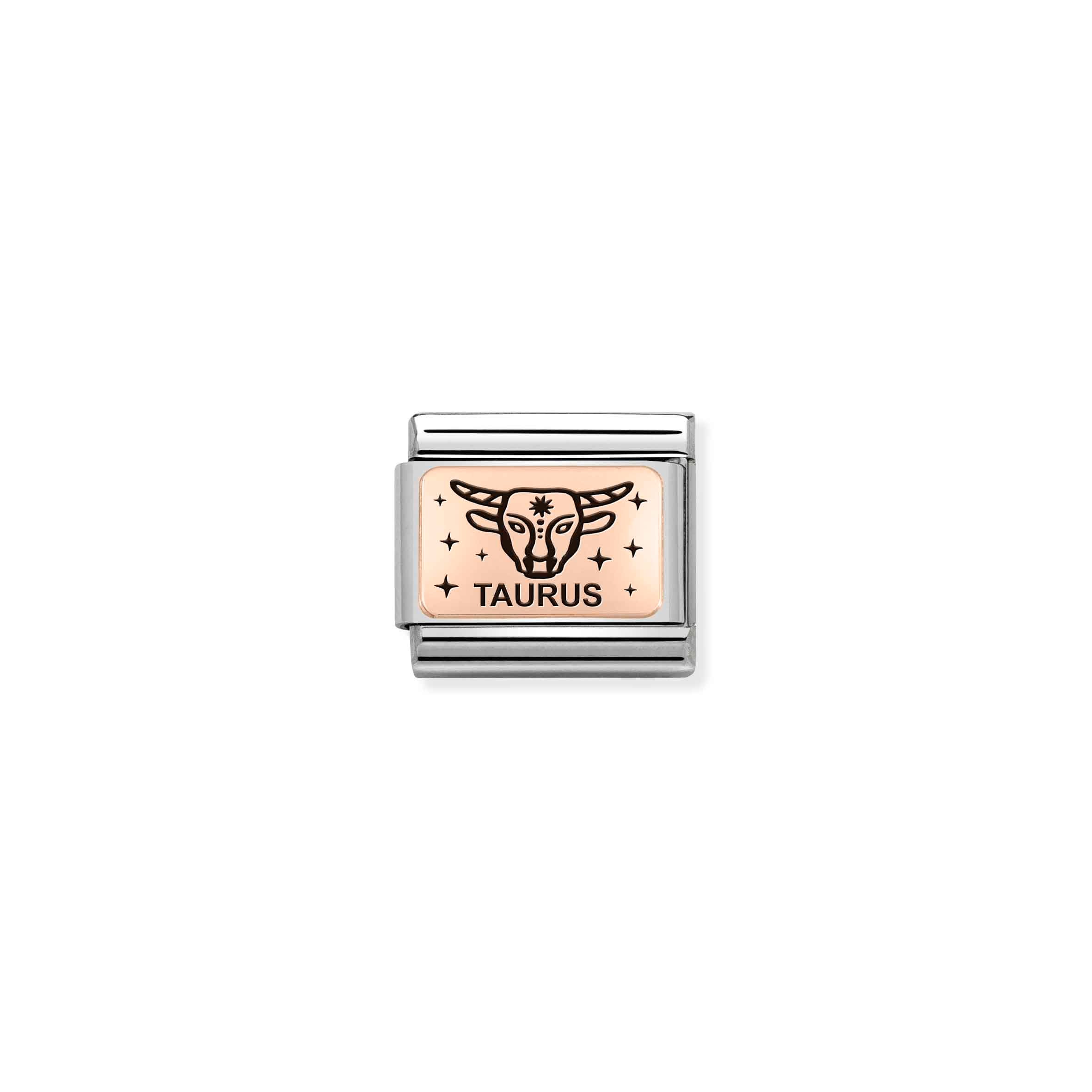 Charm, Composable Link, rosegold Taurus