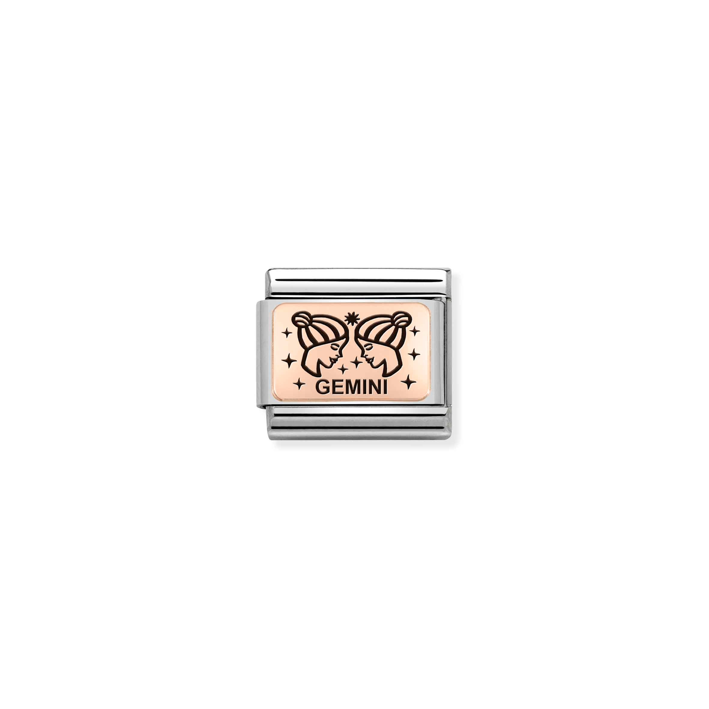 Charm, Composable Link, rosegold Gemini