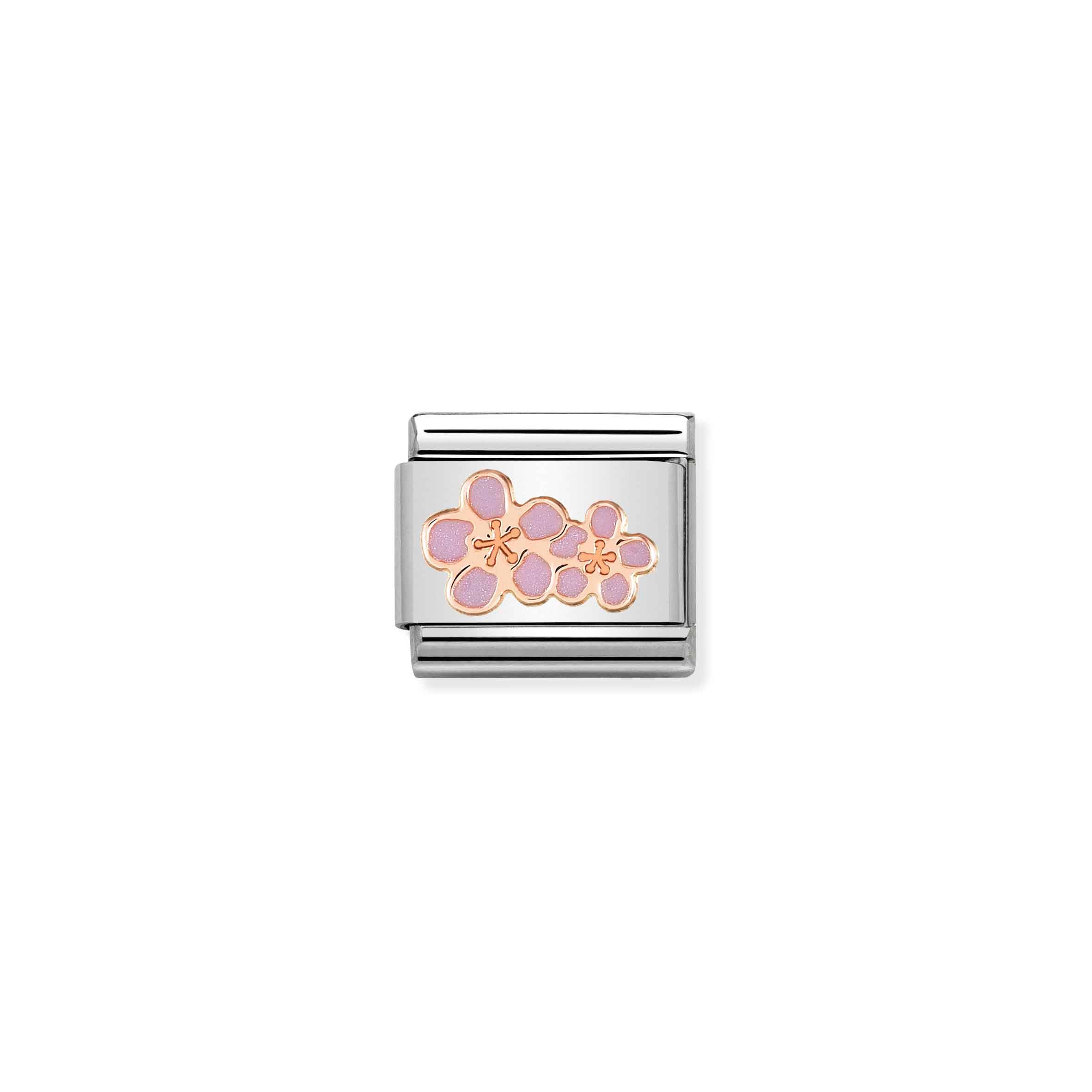 Charm, Composable Link, pink Peach Blossom in Rose gold