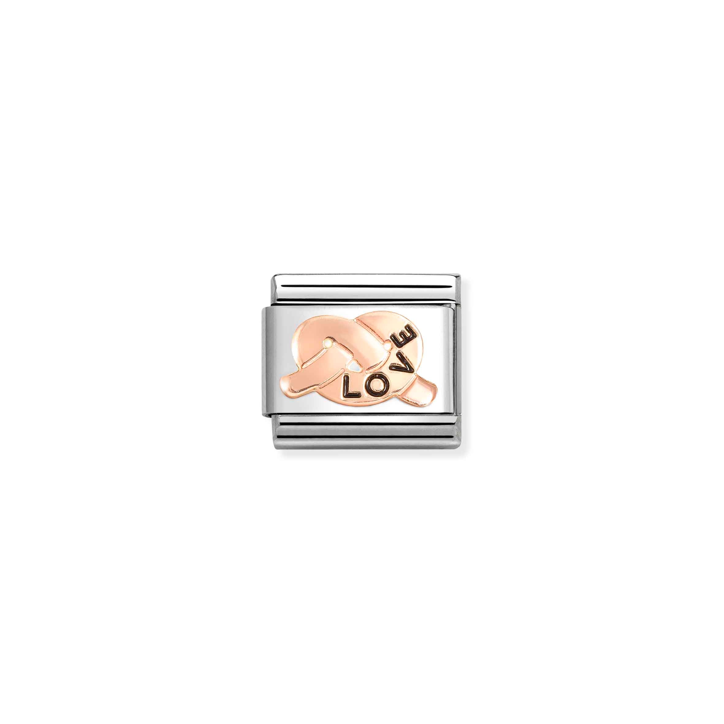 Charm, Composable Link, LOVE Promises Knot Rosegold