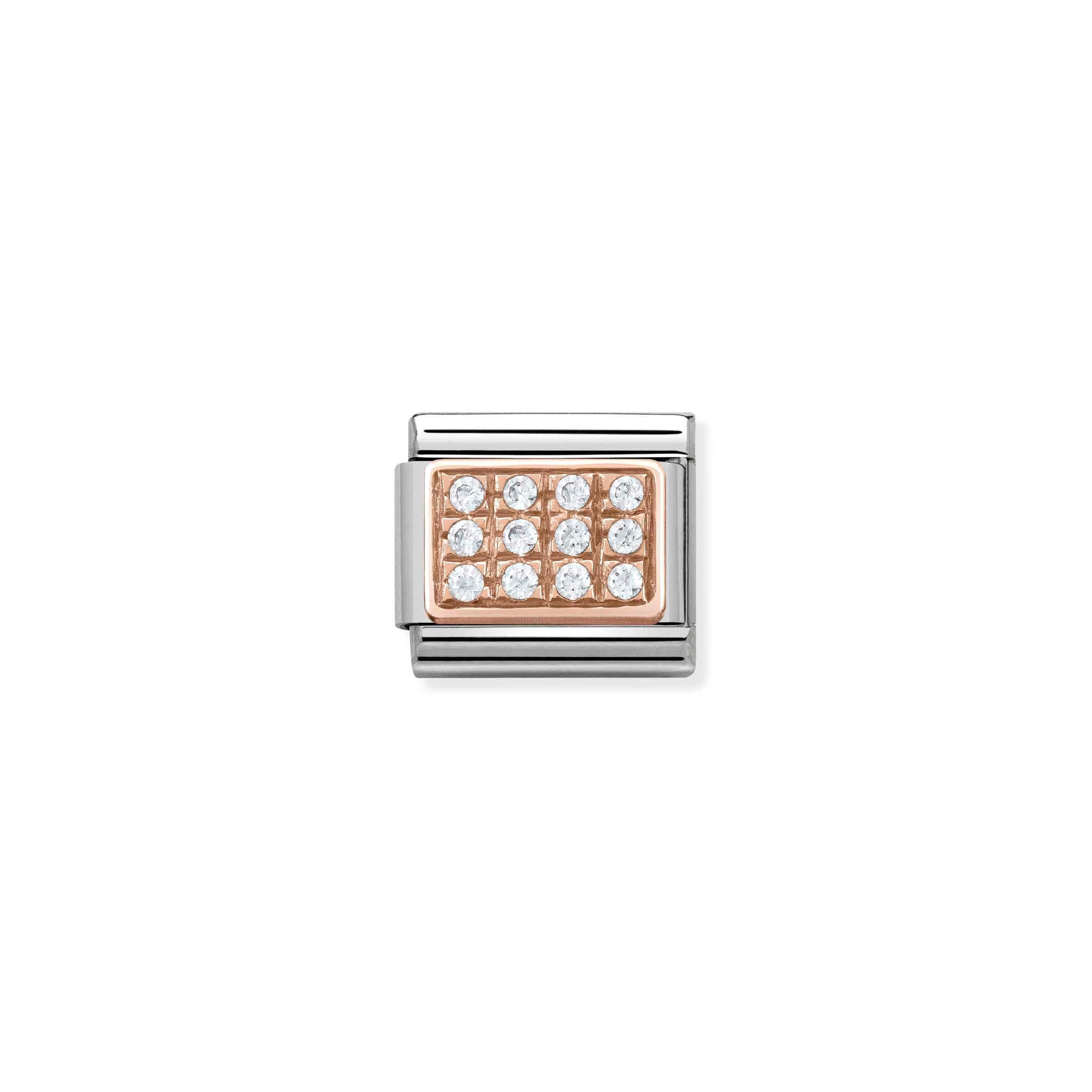 Charm, Composable Link, Rose Gold with Stones