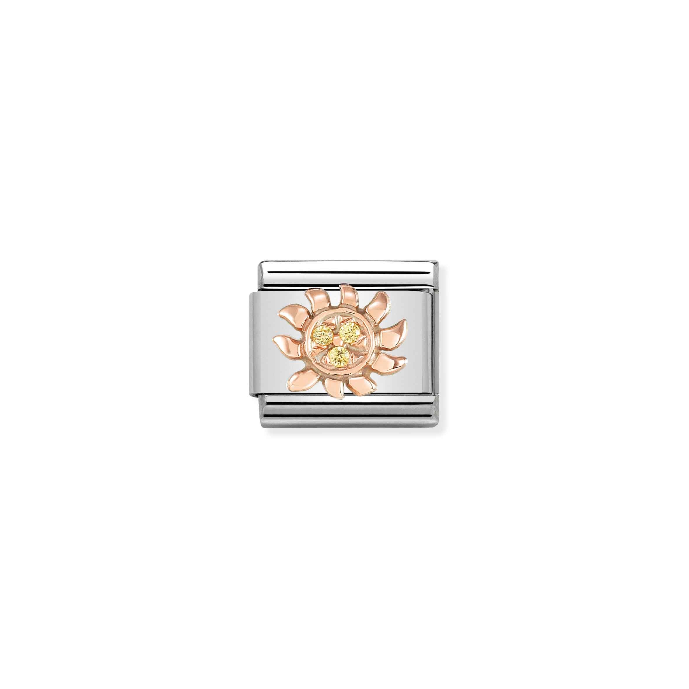 Charm, Composable Link, Sun with yellow Stones