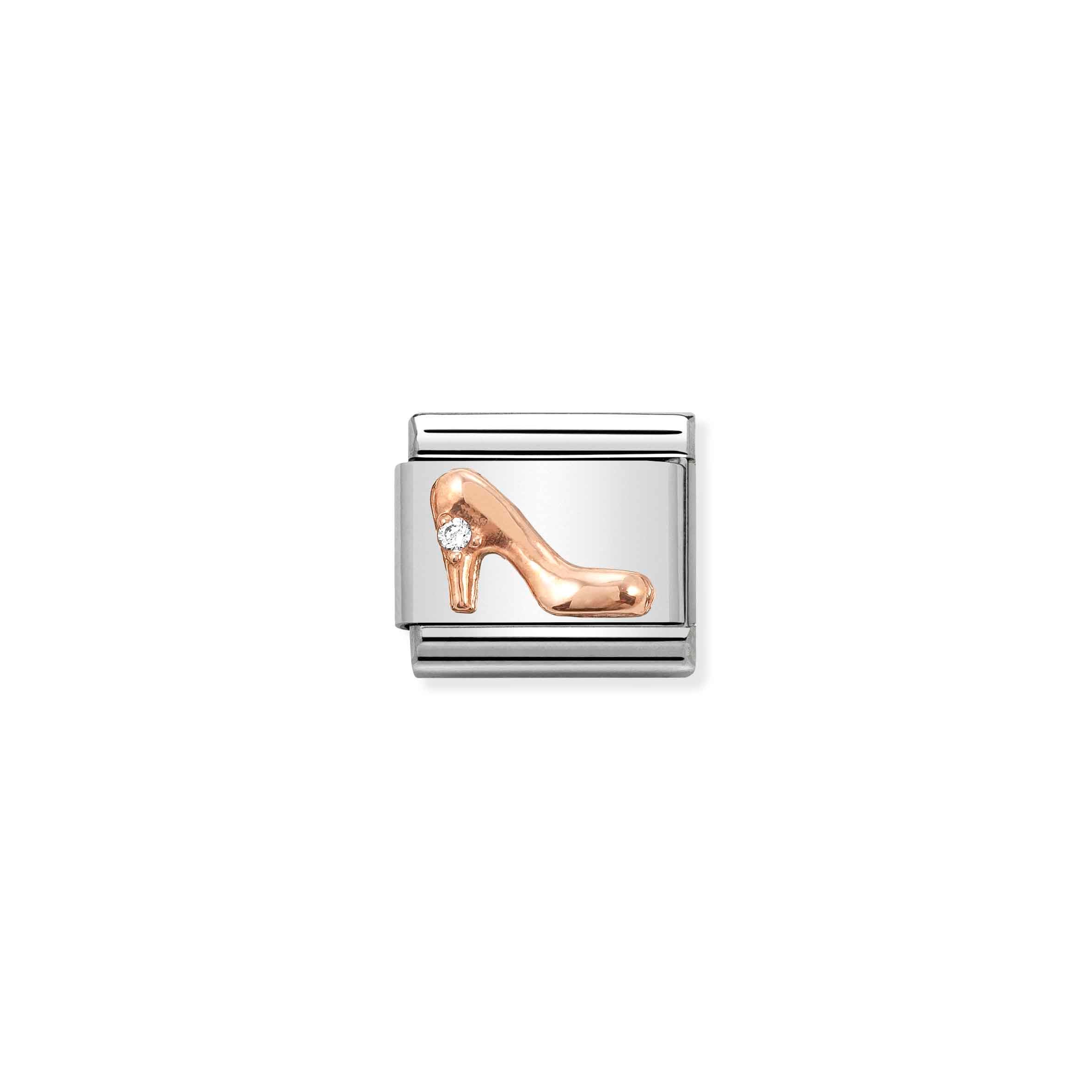 Charm, Composable Link, Rosegold High Heel Shoe
