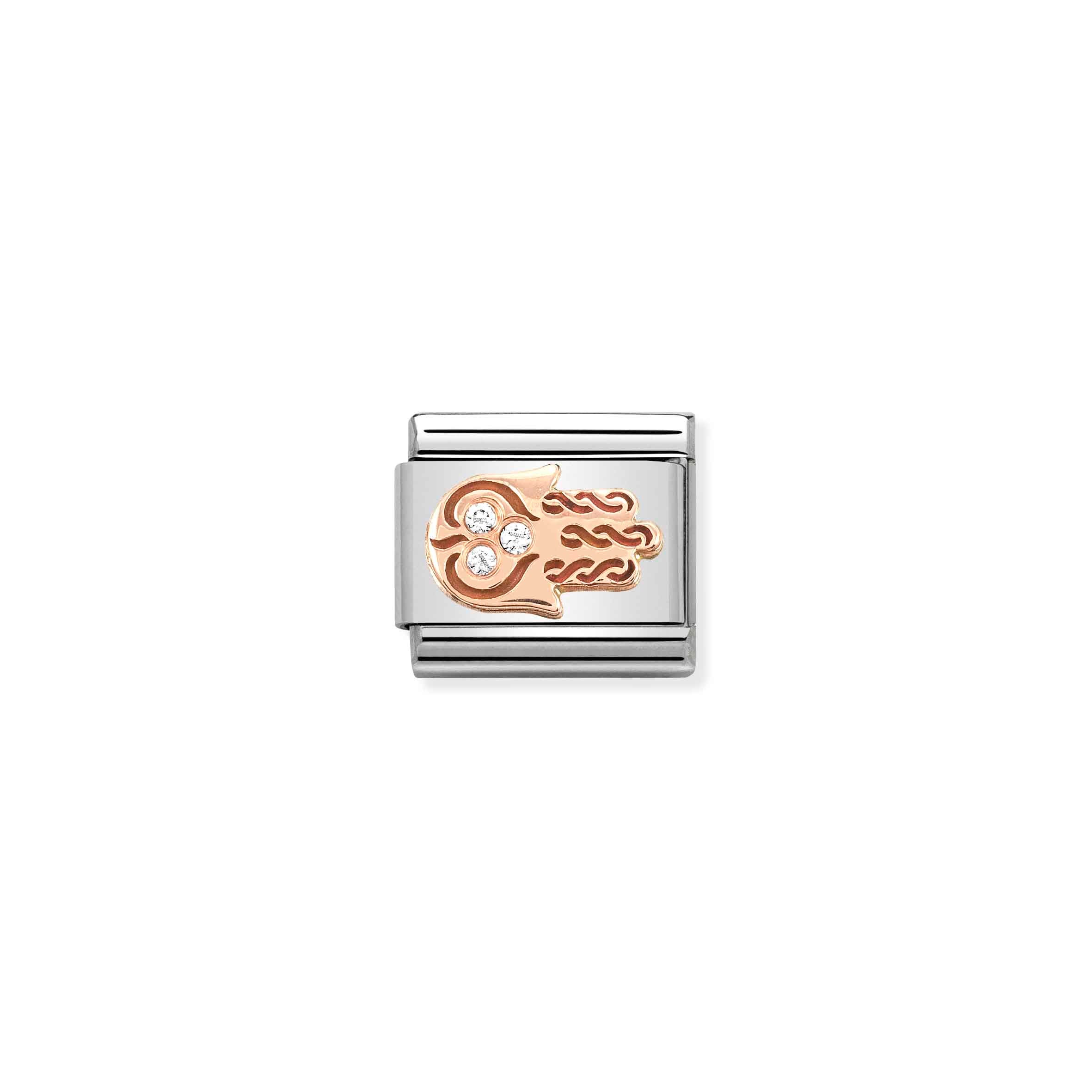 Charm, Composable Link, Hand of Fatima with Zirconia