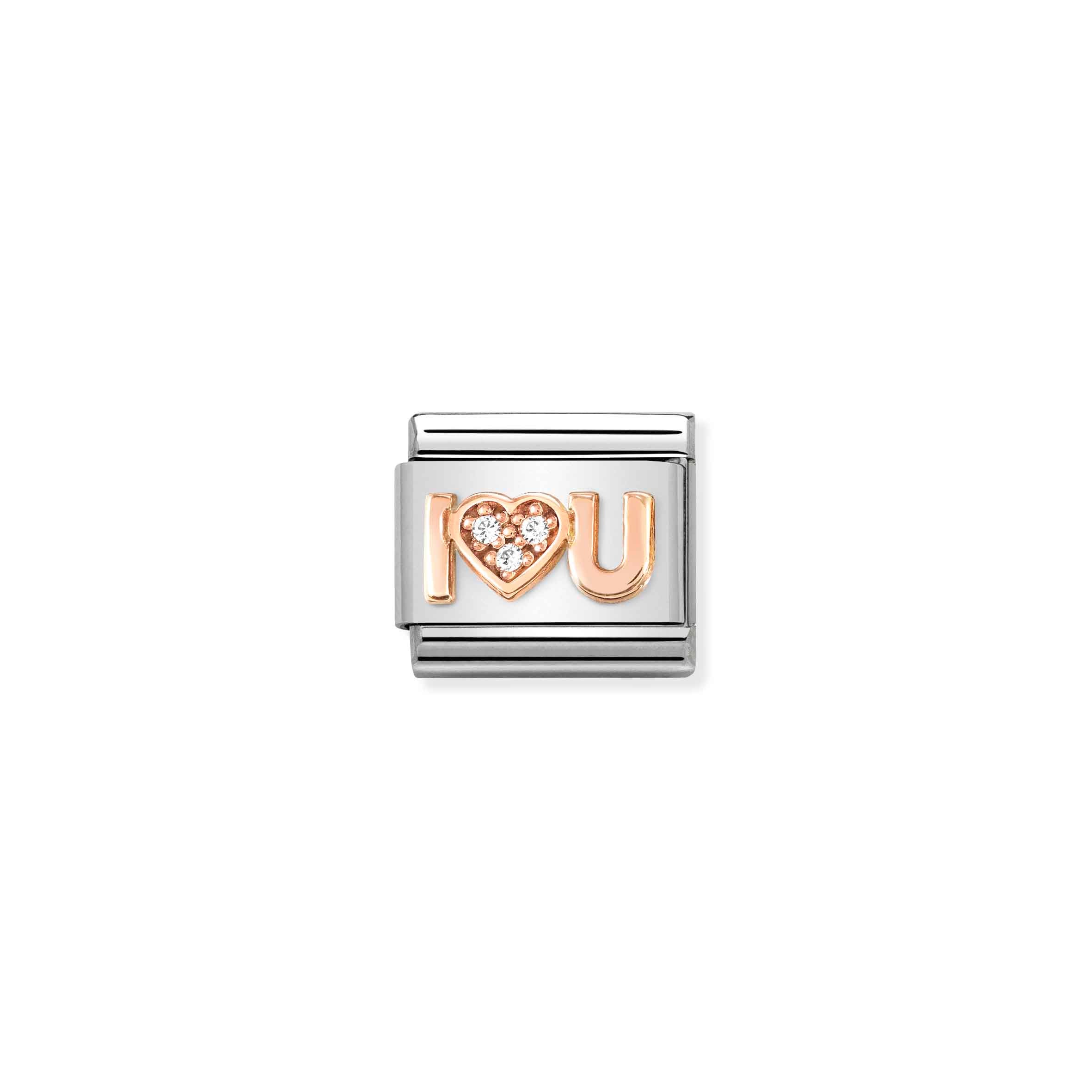 Charm, Composable Link, I Heart YOU with CZ