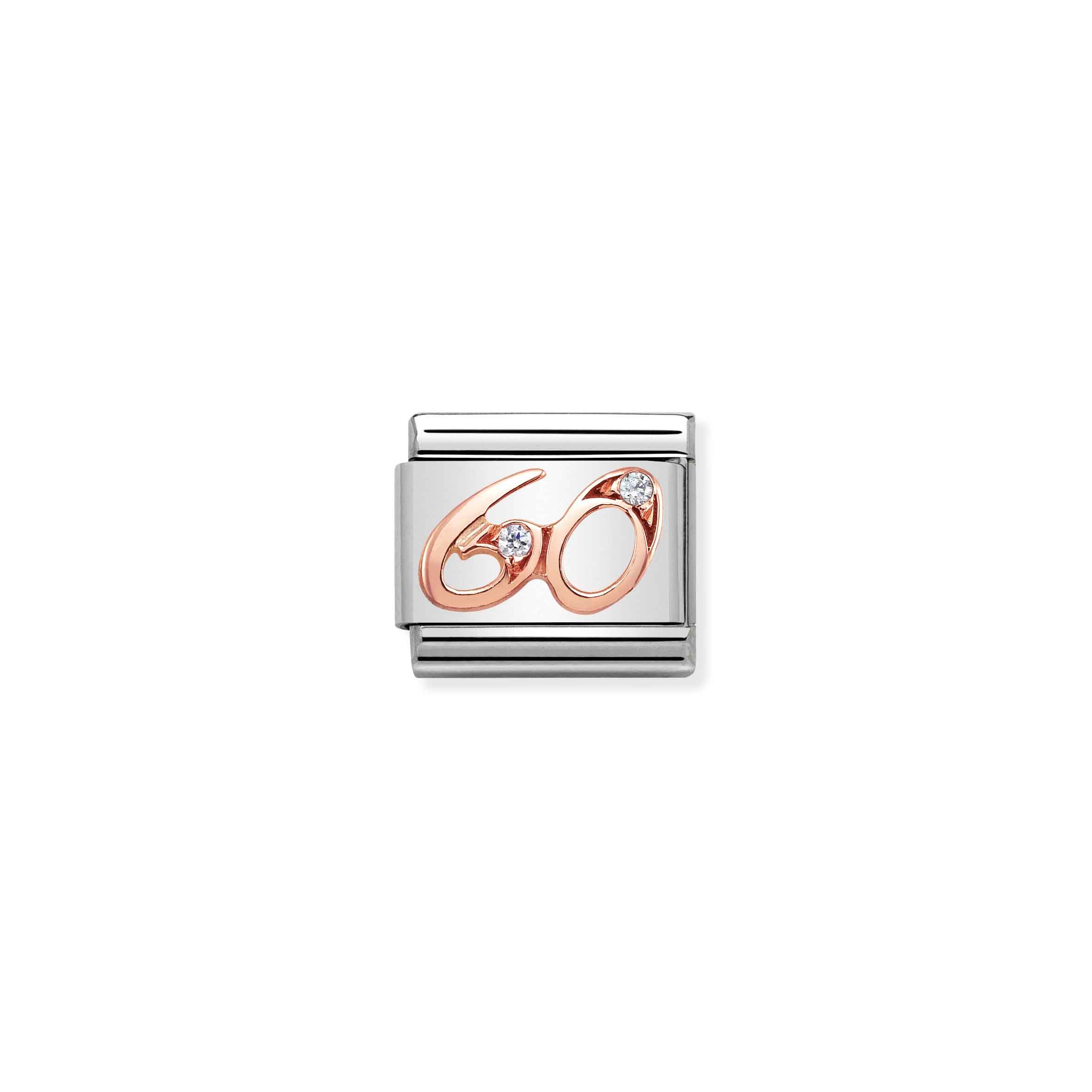 Charm, Composable Link, Number 60 in Rose Gold