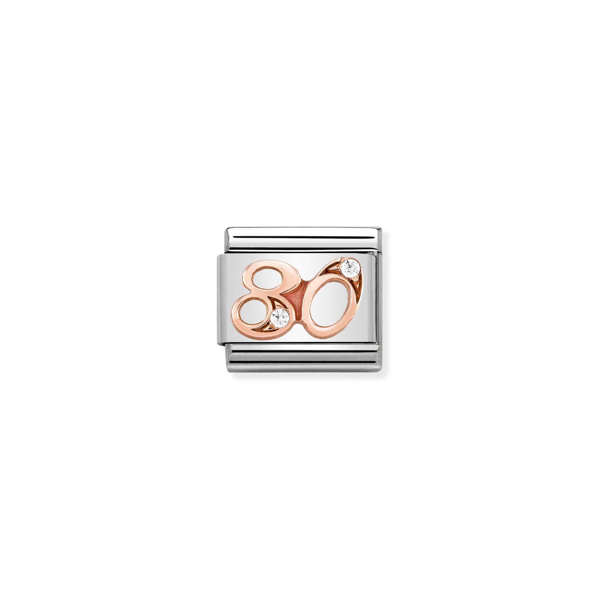 Charm, Composable Link, Number 80 in Rose Gold