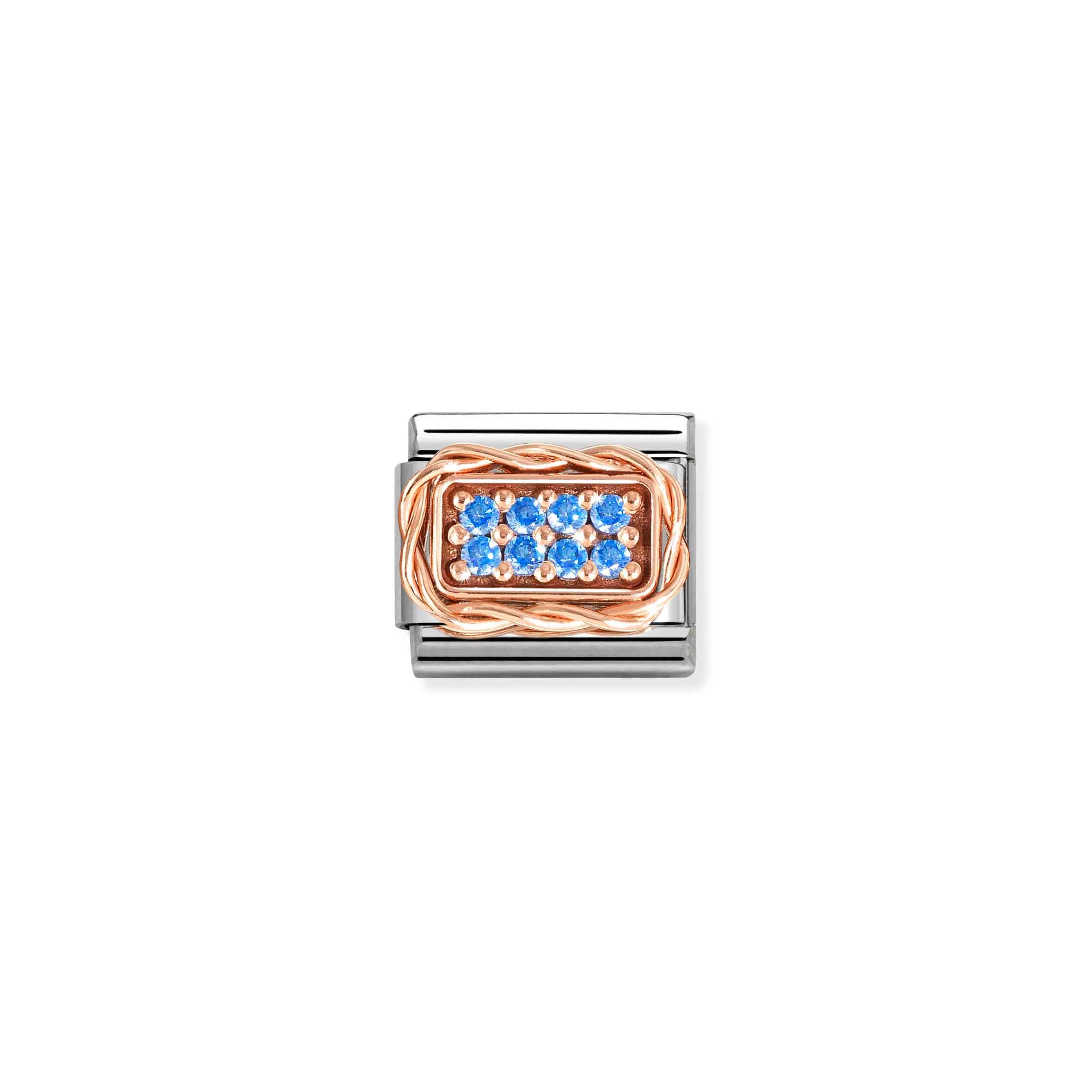 Charm, Composable Link, Pavé, Light Blue stones