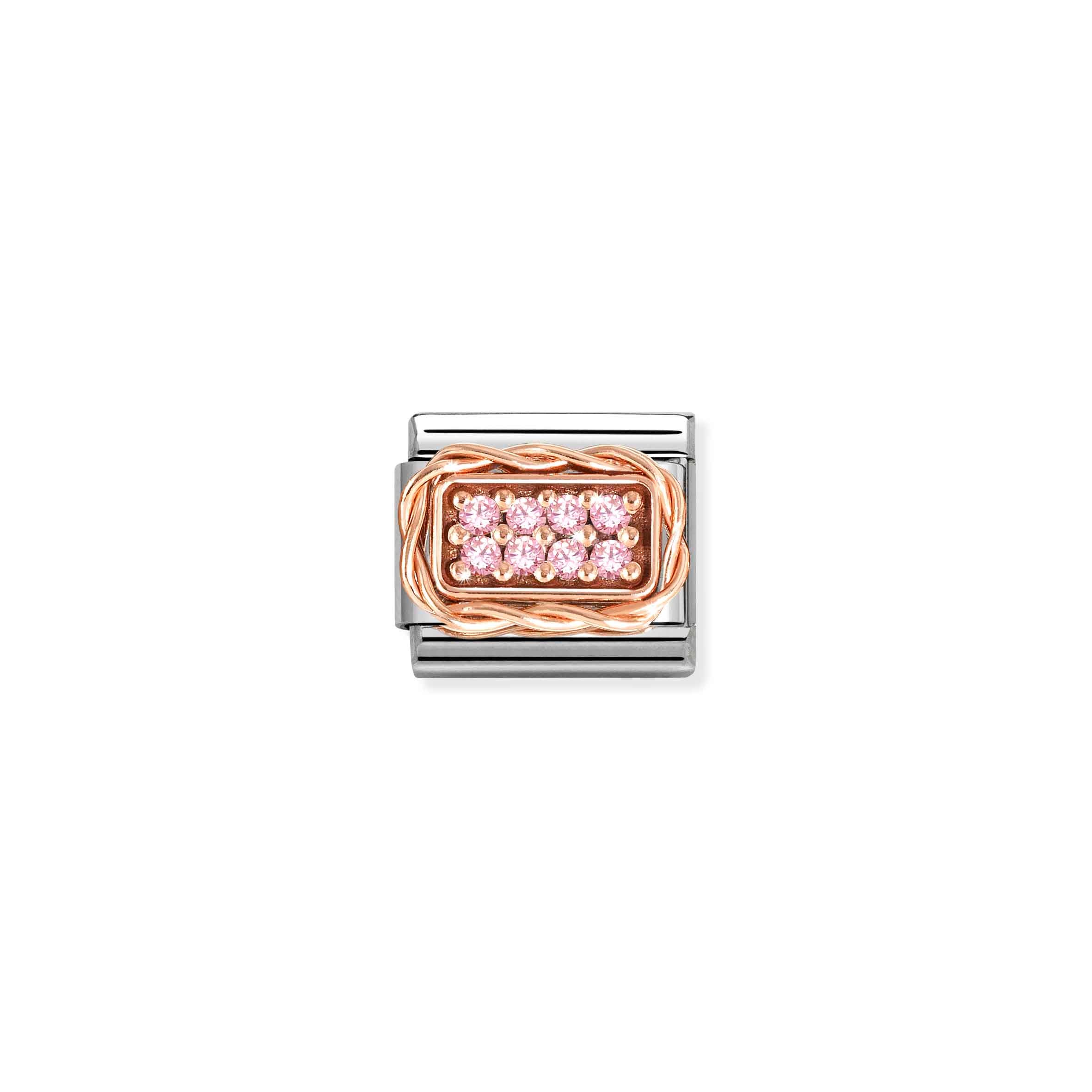 Charm, Composable Link, Pavé, Pink stones