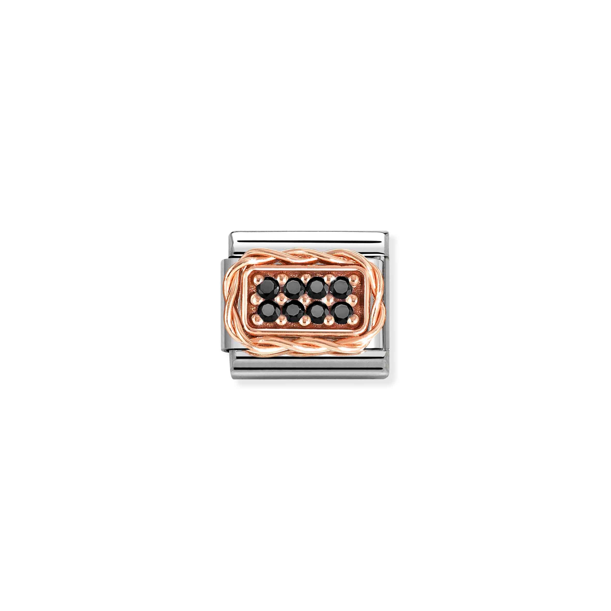 Charm, Composable Link, Pavé, Black stones