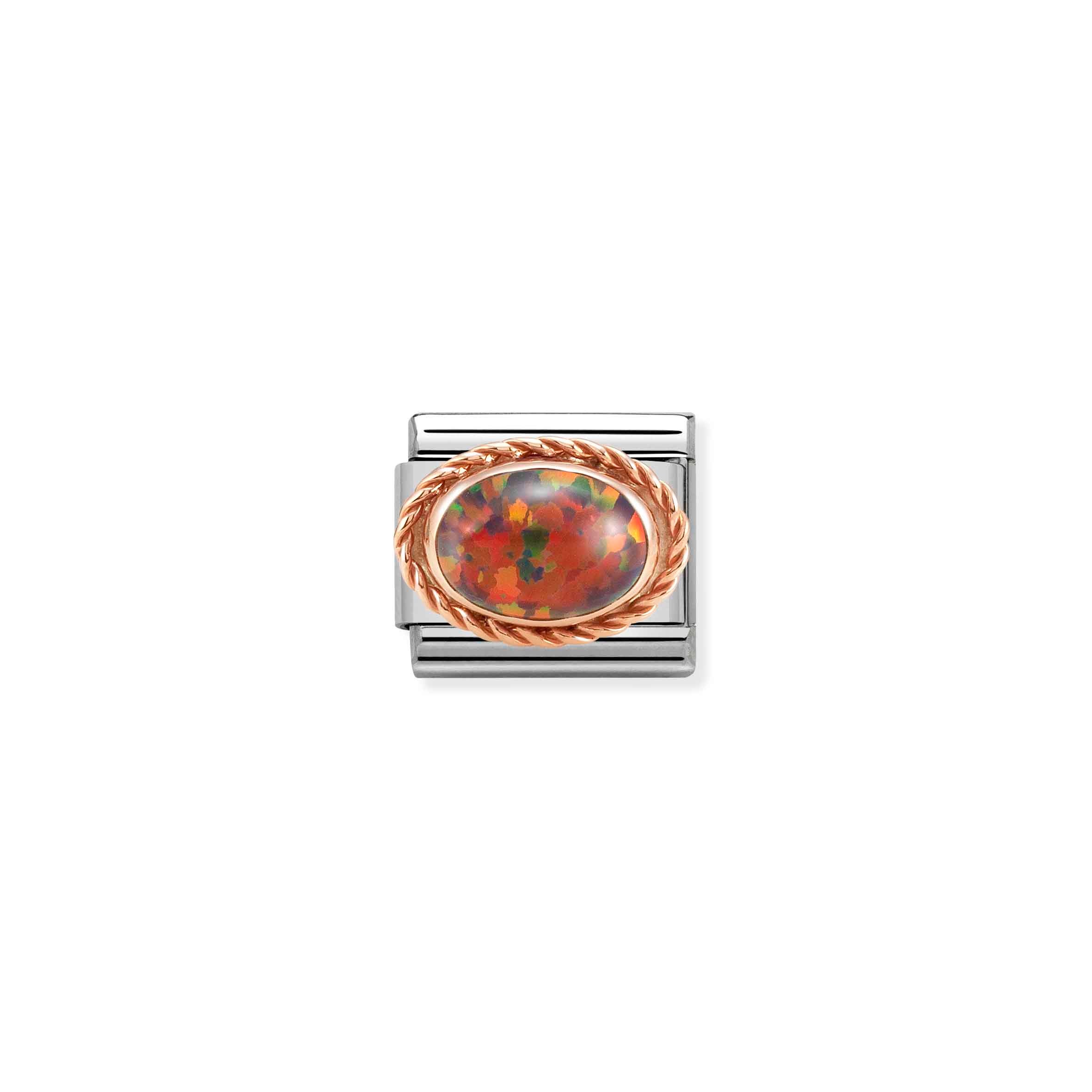 Charm, Composable Link, in Rosegold and Red Opal
