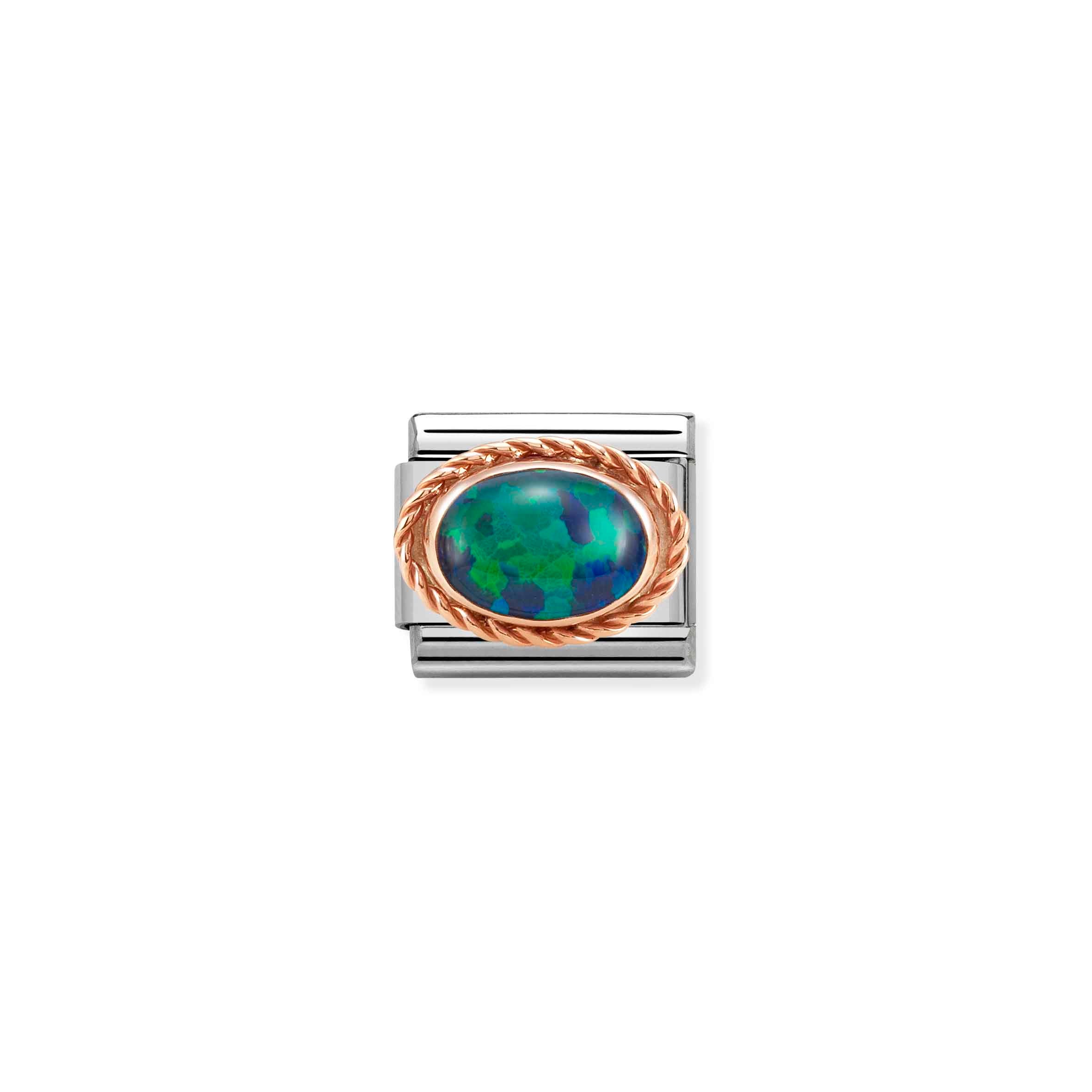 Charm, Composable Link, with Green Opal