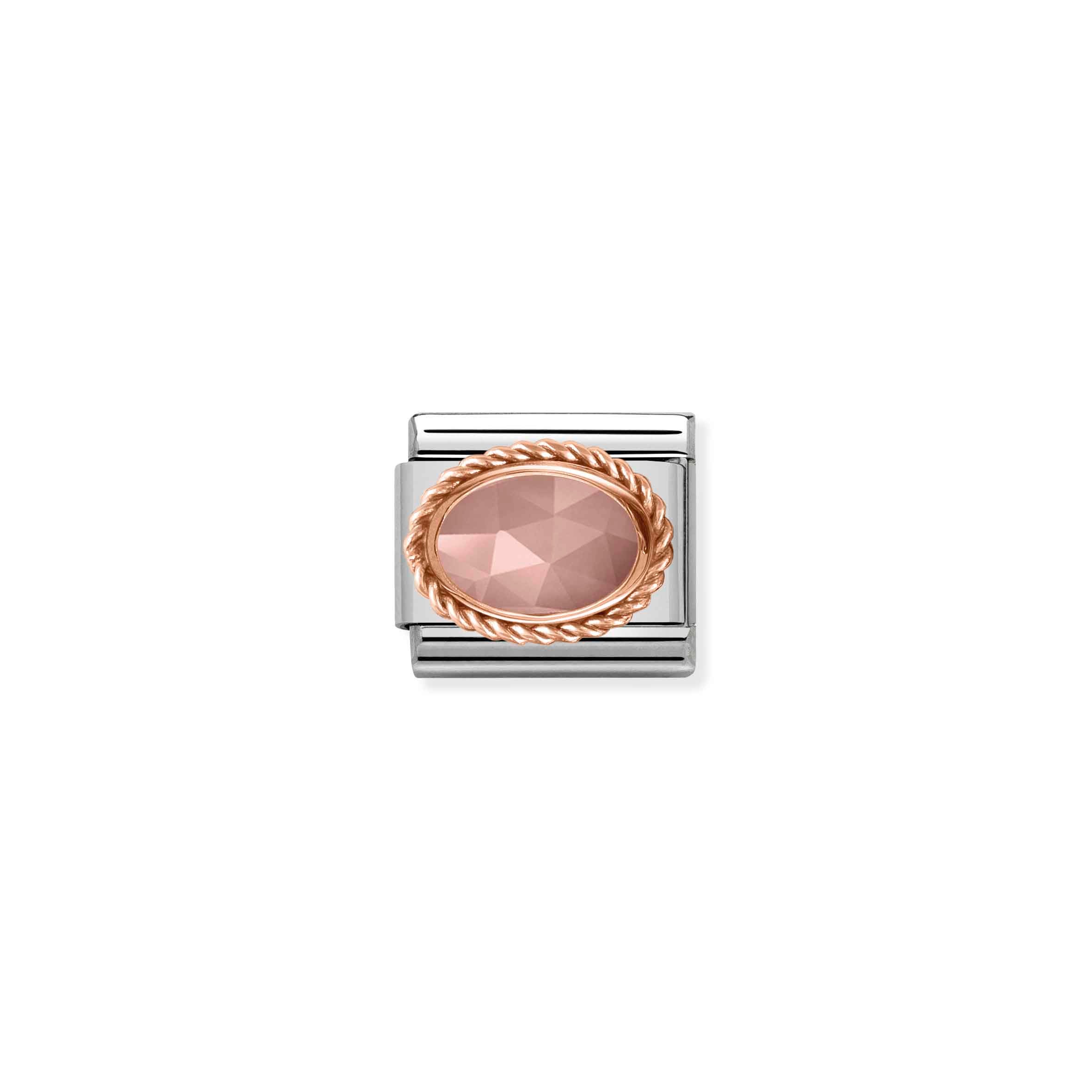Charm, Composable Link, with Chalcedony Stone in Rose gold