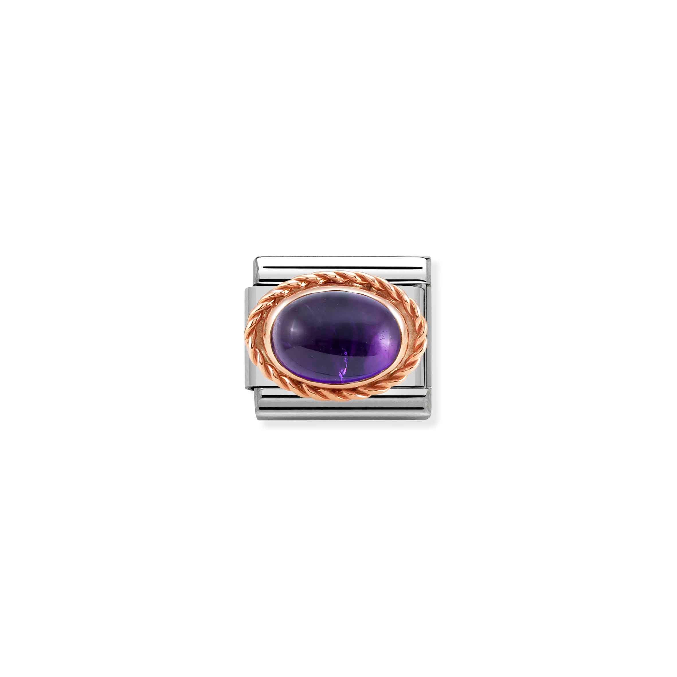 Charm, Composable Link, Rosegold with Amethyst