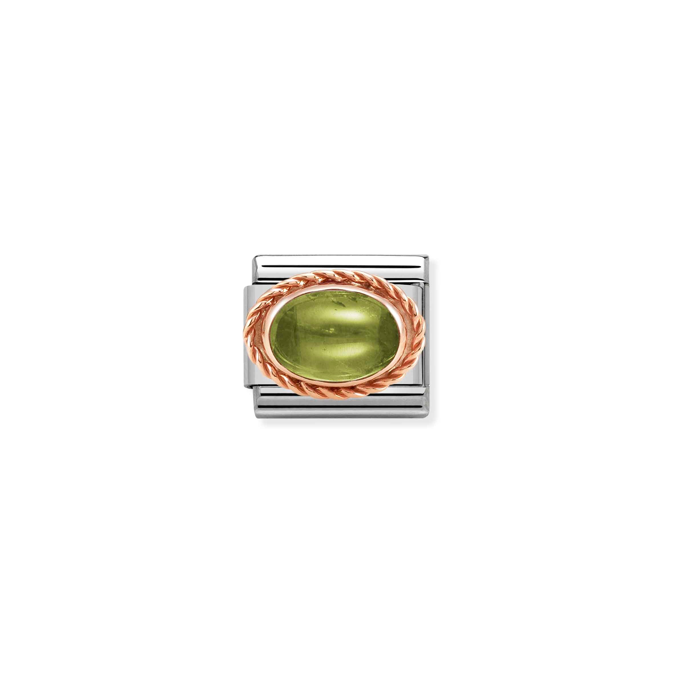 Charm, Composable Link, Rosegold with Peridot