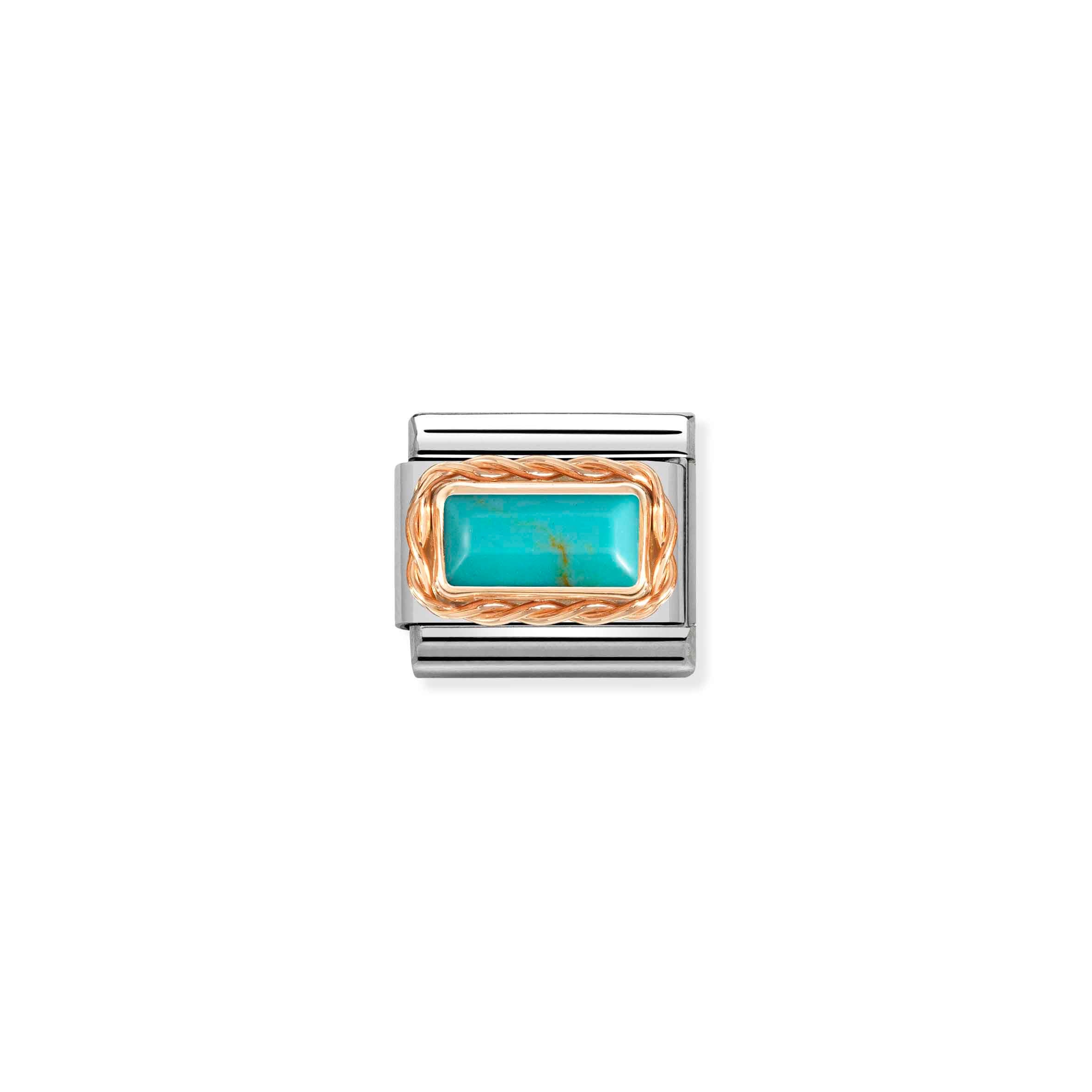 Charm, Composable Link, Turquoise in rose gold
